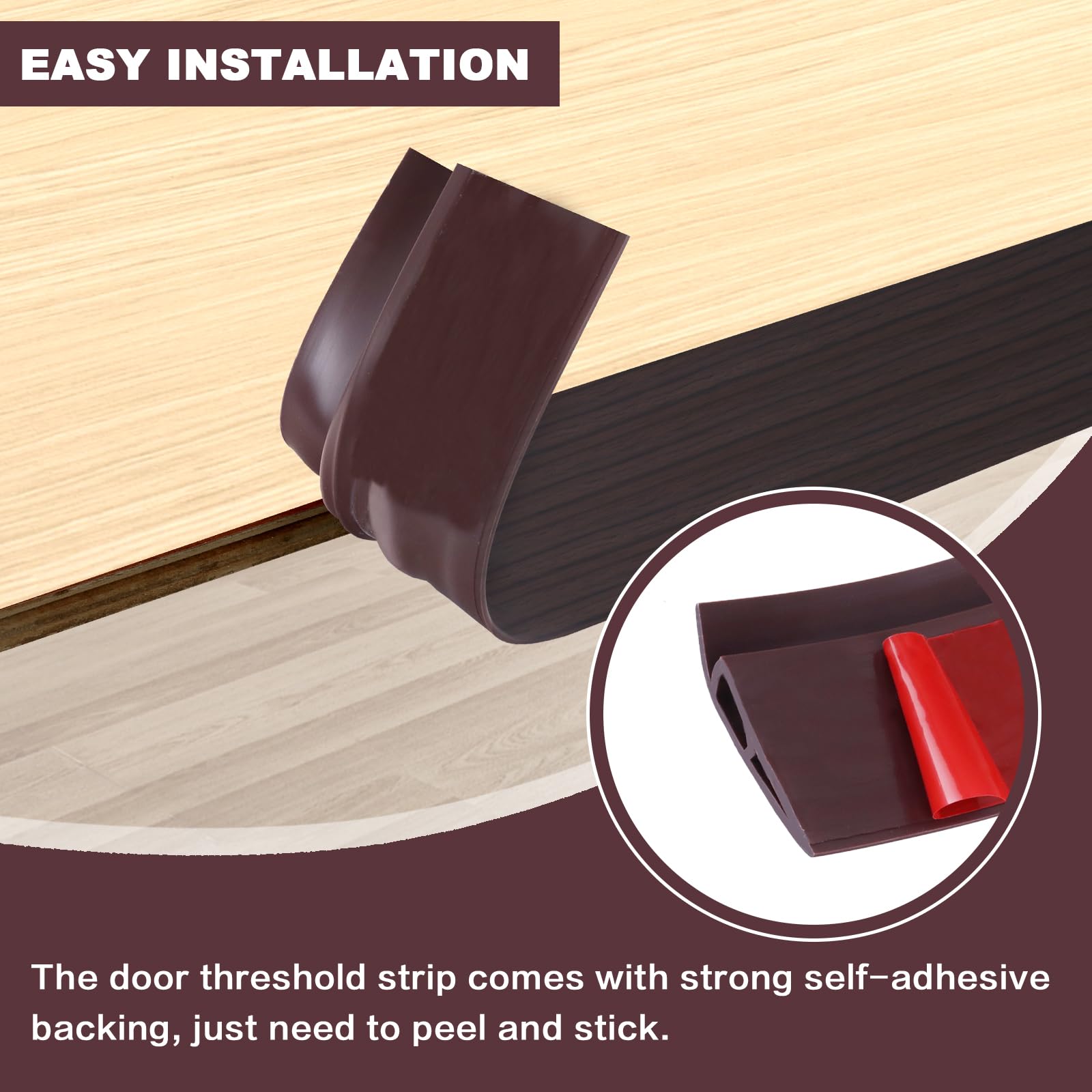 Vinyl Door Threshold Flooring Transition Strip Self Adhesive Carpet Edging Strip for Laminate Doorway Edge Threshold from 3 (10 Foot)