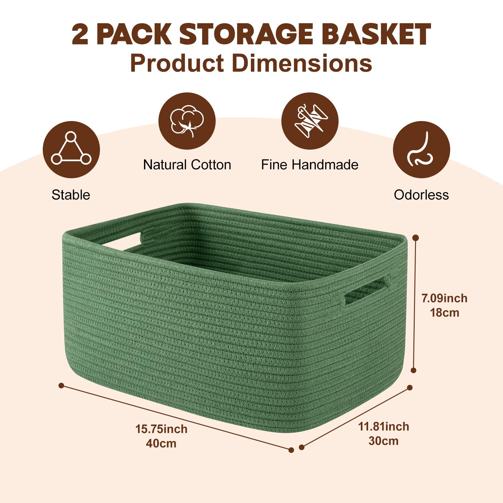 Storage Basket for Shelves (2 Count)