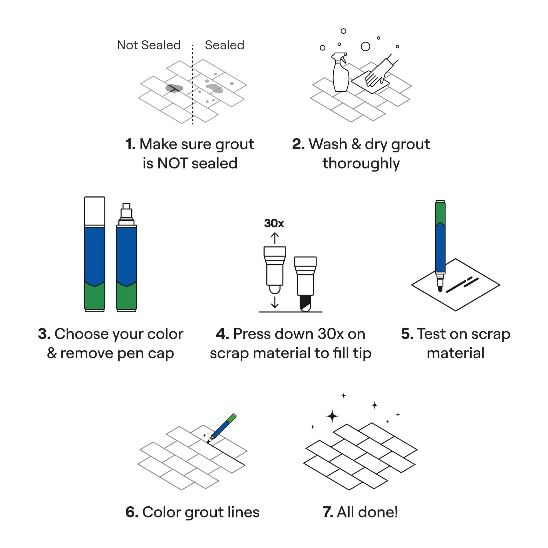 Grout Pen Light Grey Tile Grout Paint Marker (3 Count)