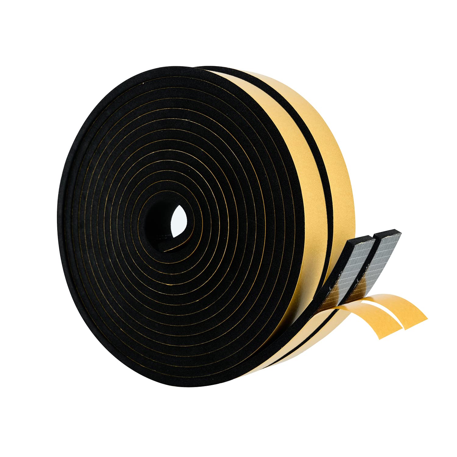 High Density Foam Weather Stripping Door Seal Strip Insulation Tape Roll for Insulating Door Frame (30 Foot)