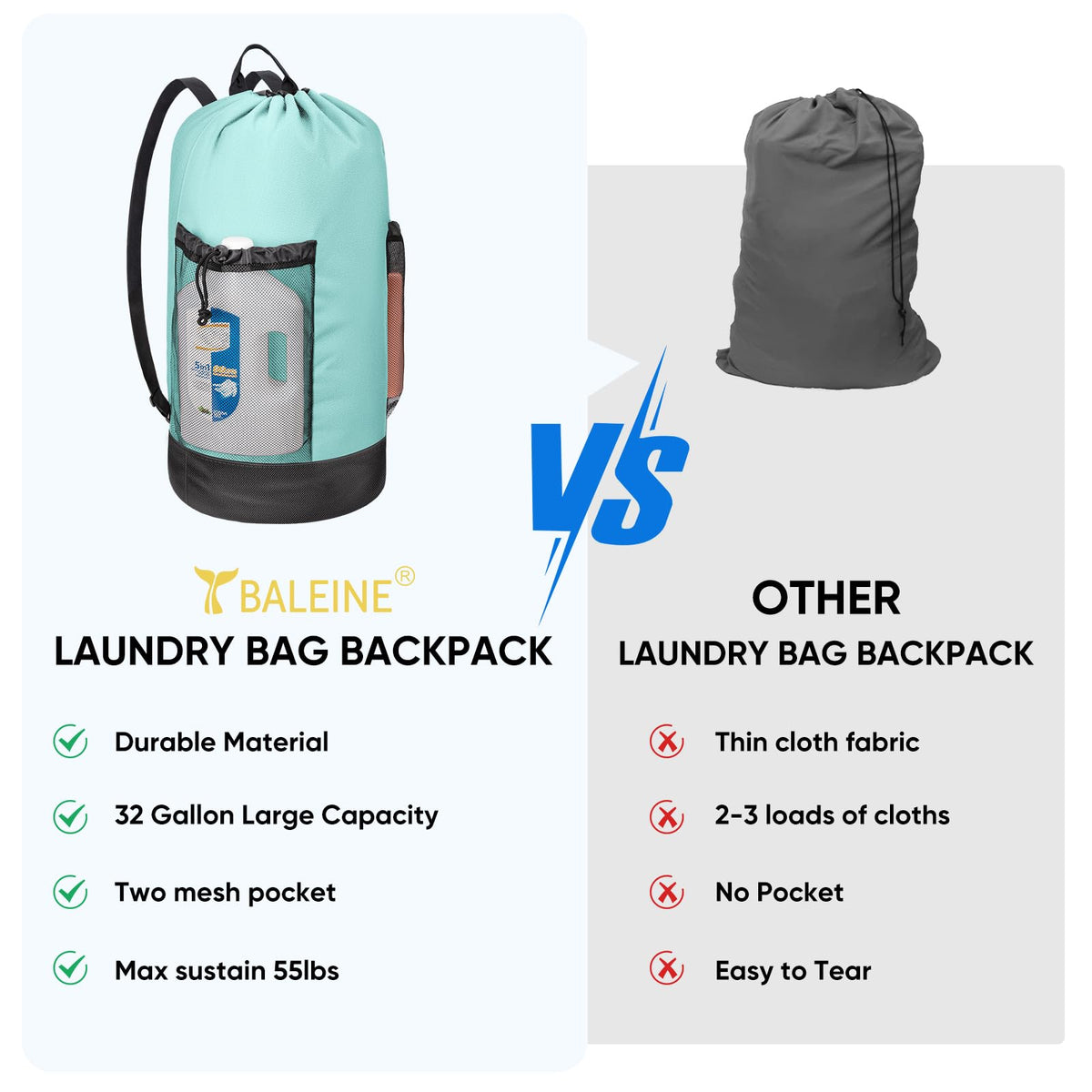 150L Laundry Bag Backpack