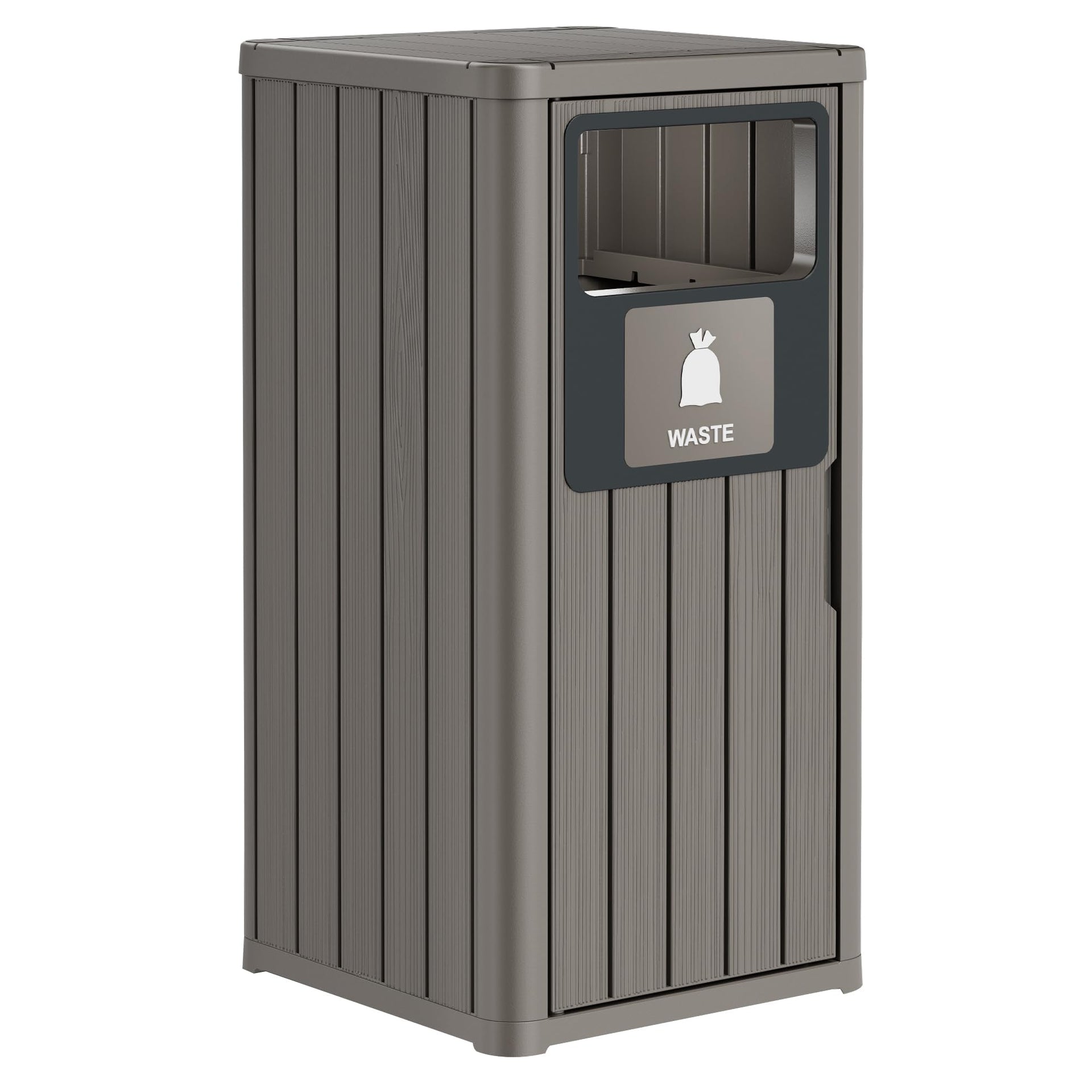 Outdoor Trash Can Waterproof Resin Patio Garbage Can for Outdoor Trash Bin for Patio