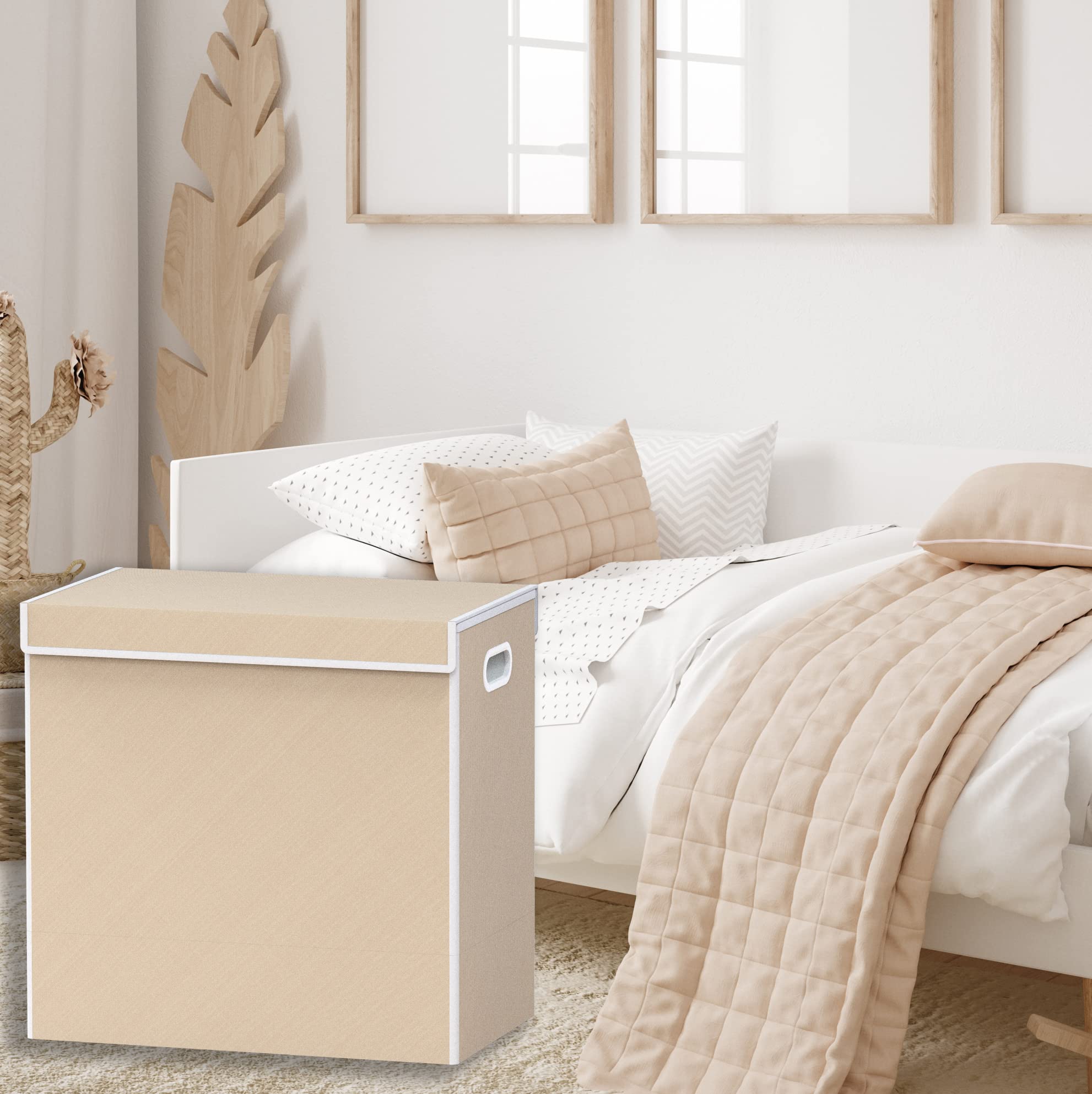 Double Laundry Hamper with Lid & Removable Bags
