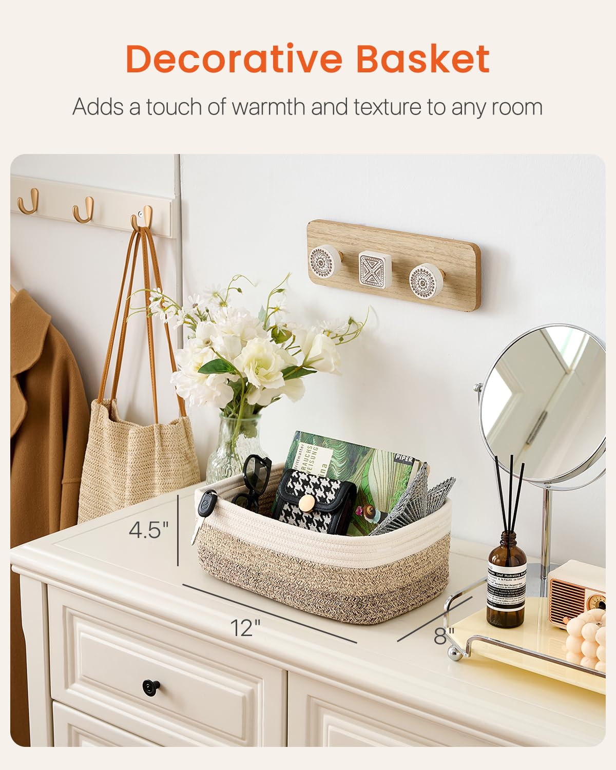 Small Woven Storage Basket for Organizing (3 Count)