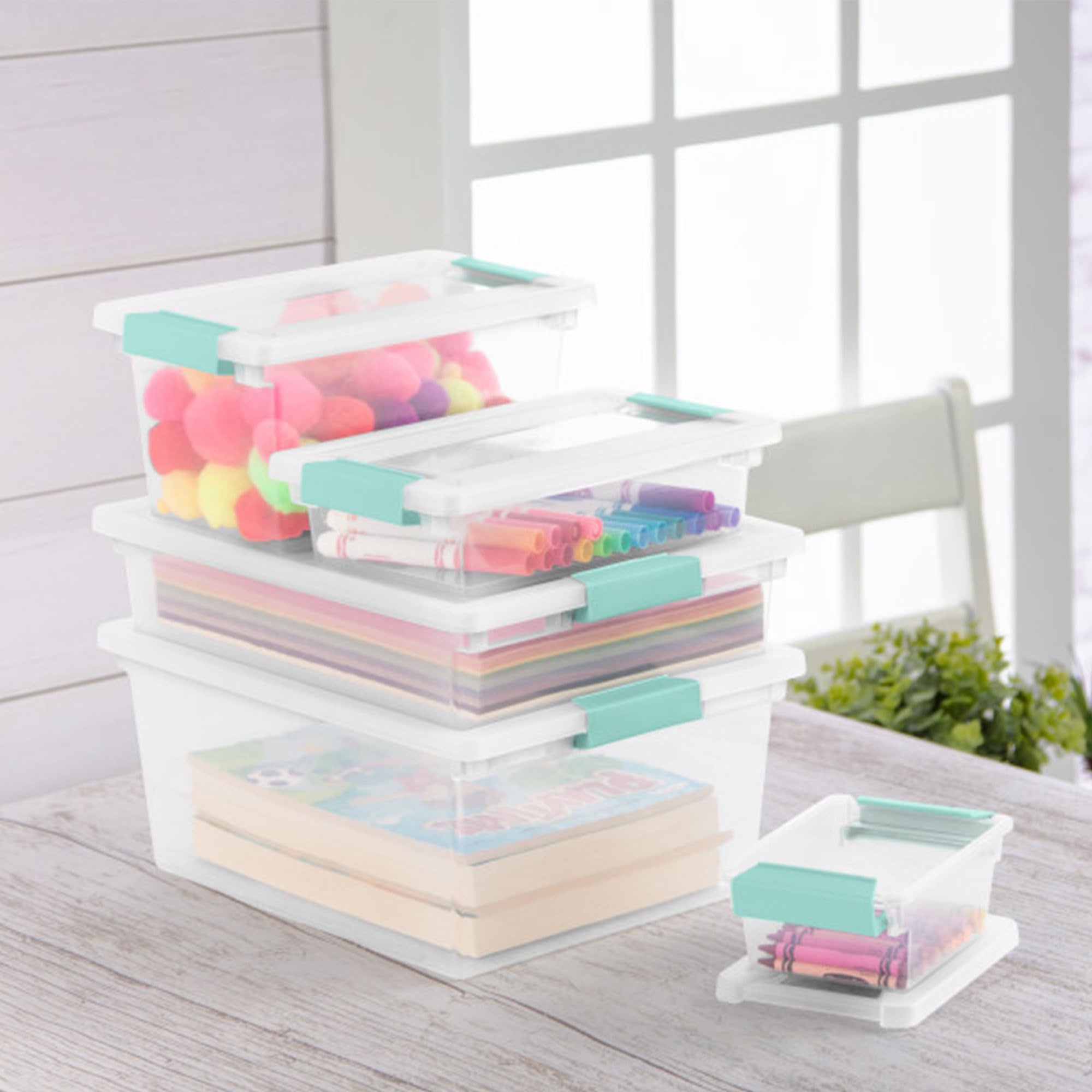 Clip Box Stackable Clear Plastic Bins (16 Count)