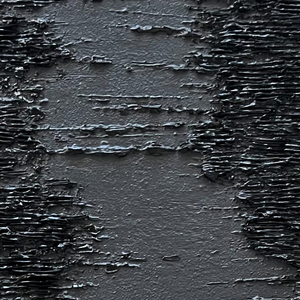 Art Hand Painted Thick Texture Black Minimalist Oil Painting 45x30 Inchs Texture Abstract Painting Home Wall Decorative Art