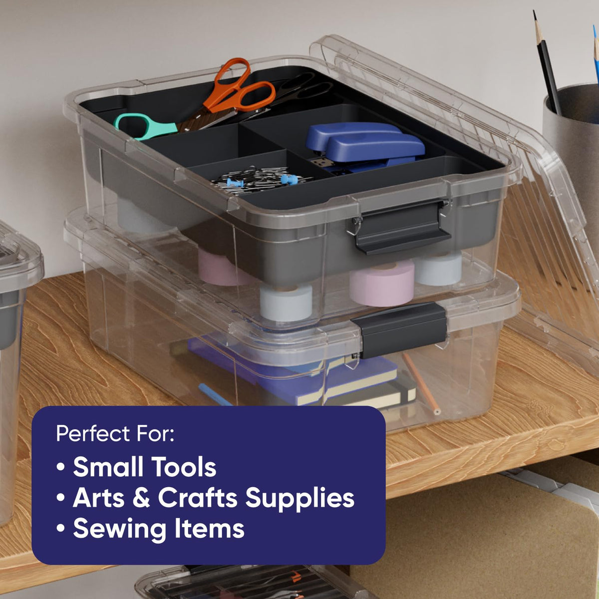 Storage Container Organizing Tray for Superio Bin or Drawer Plastic Organize Sewing