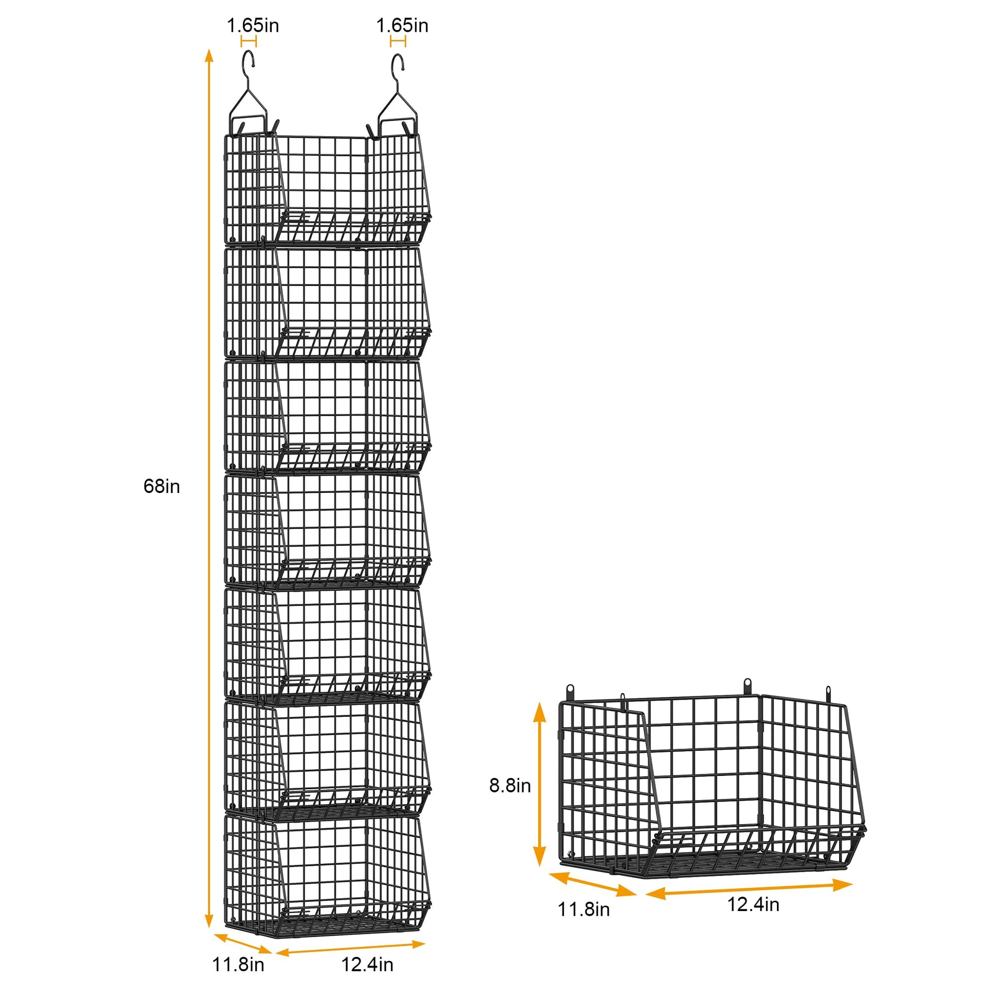 7 Tier Foldable Hanging Closet Organizer and Storage (7 Count)