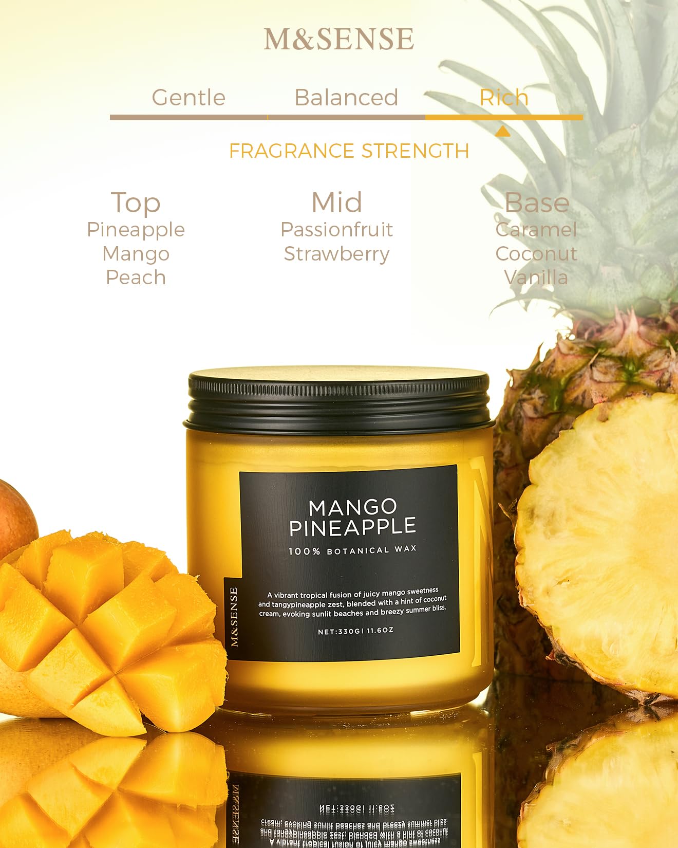 Mango Pineapple Scented Candles for Home (11.6 Ounce)