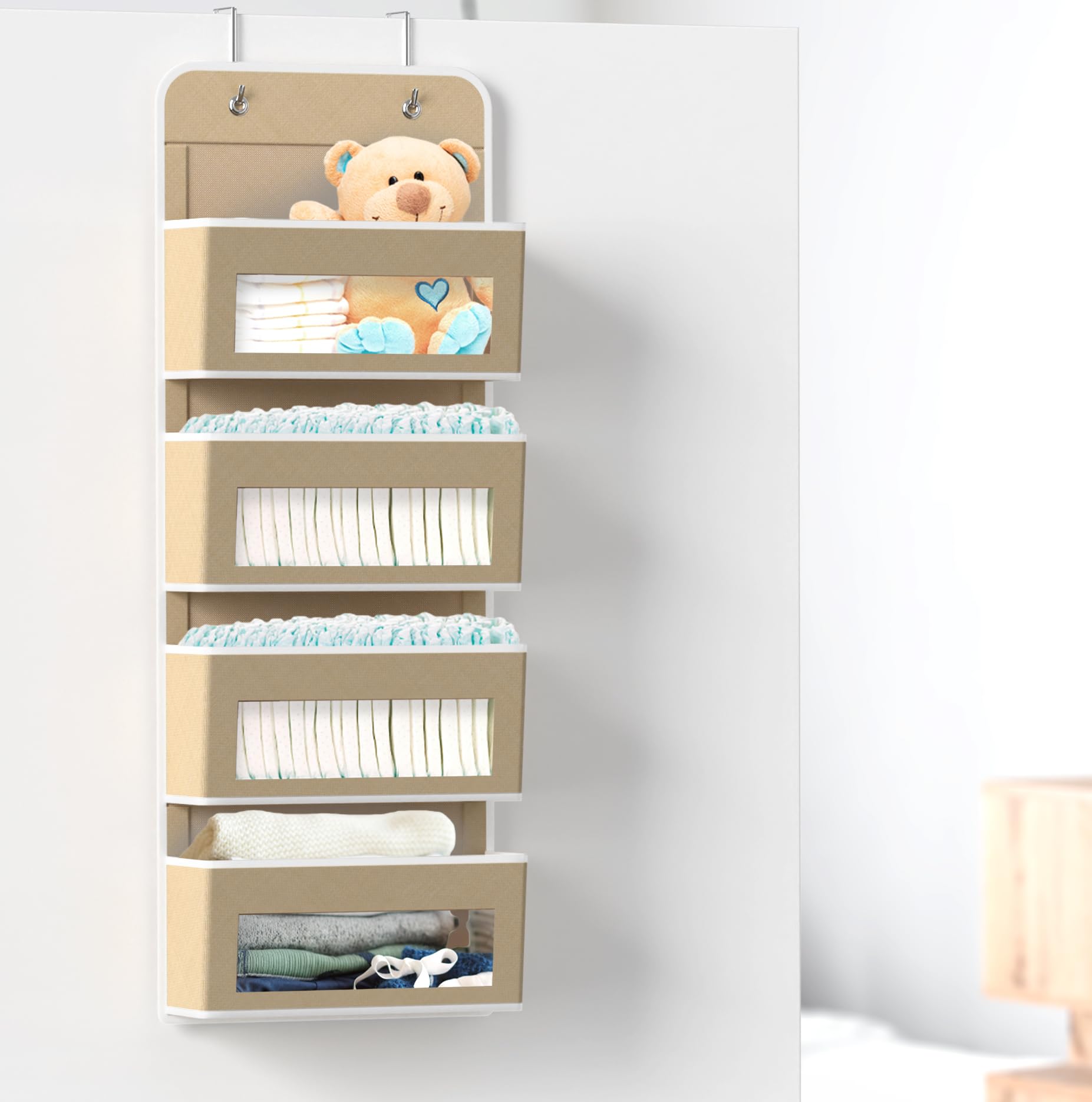 4 Clear Window Pocket Over Door Hanging Organizer