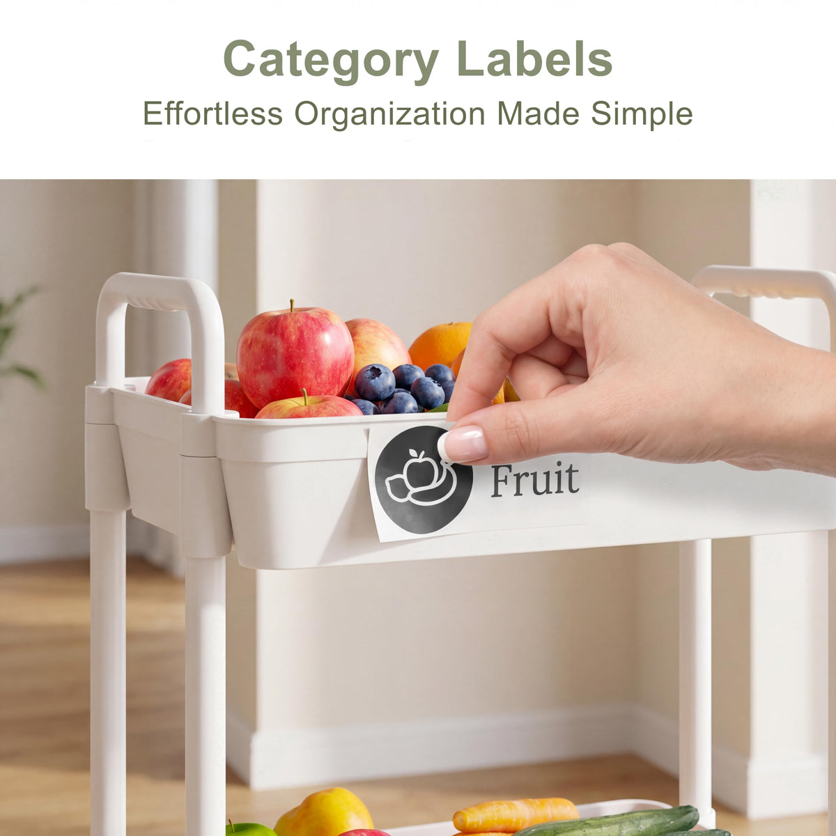 3 Tier Rolling Cart with Wheels (3 Count)