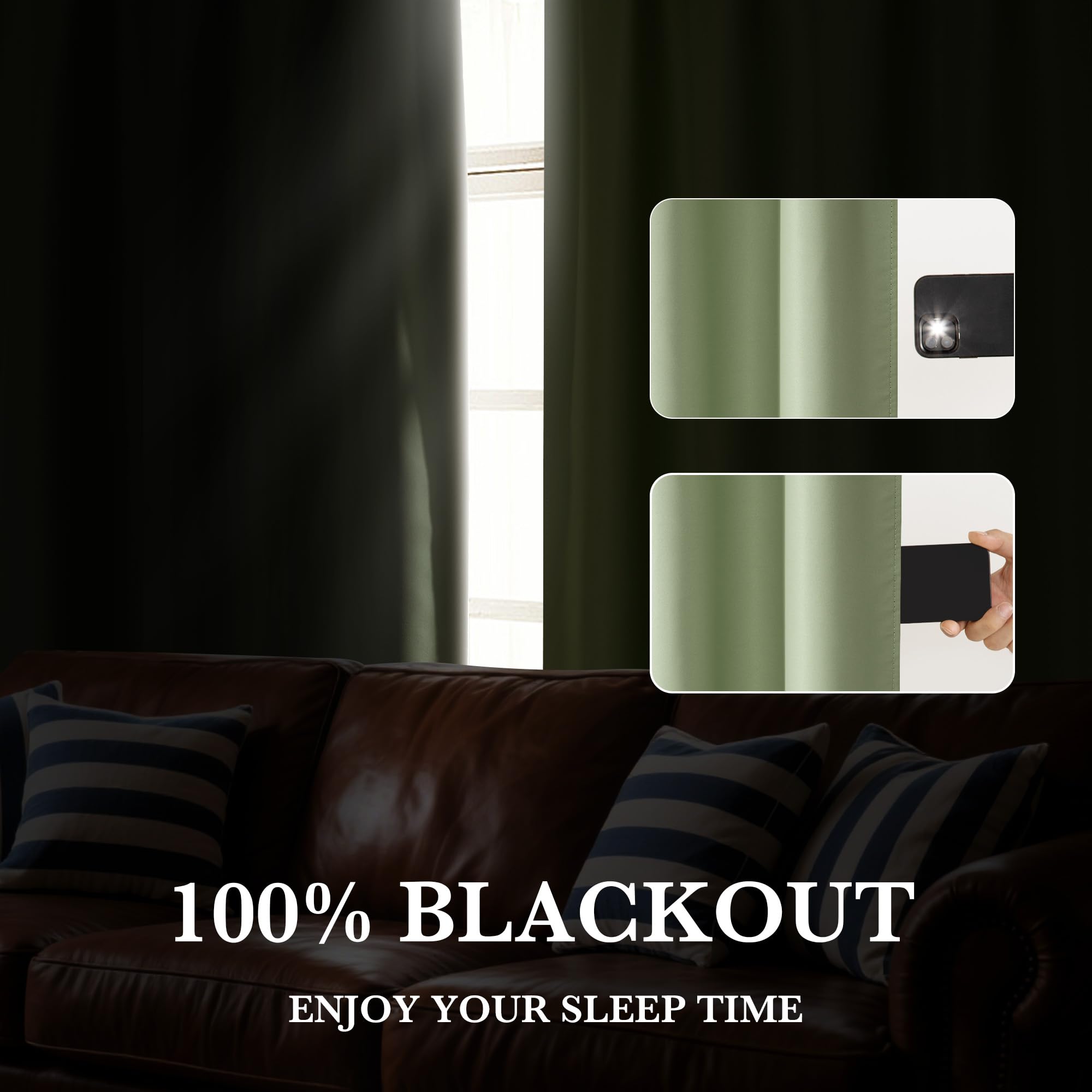 Bedroom Blackout Curtains 72 inches Long (2 Count)