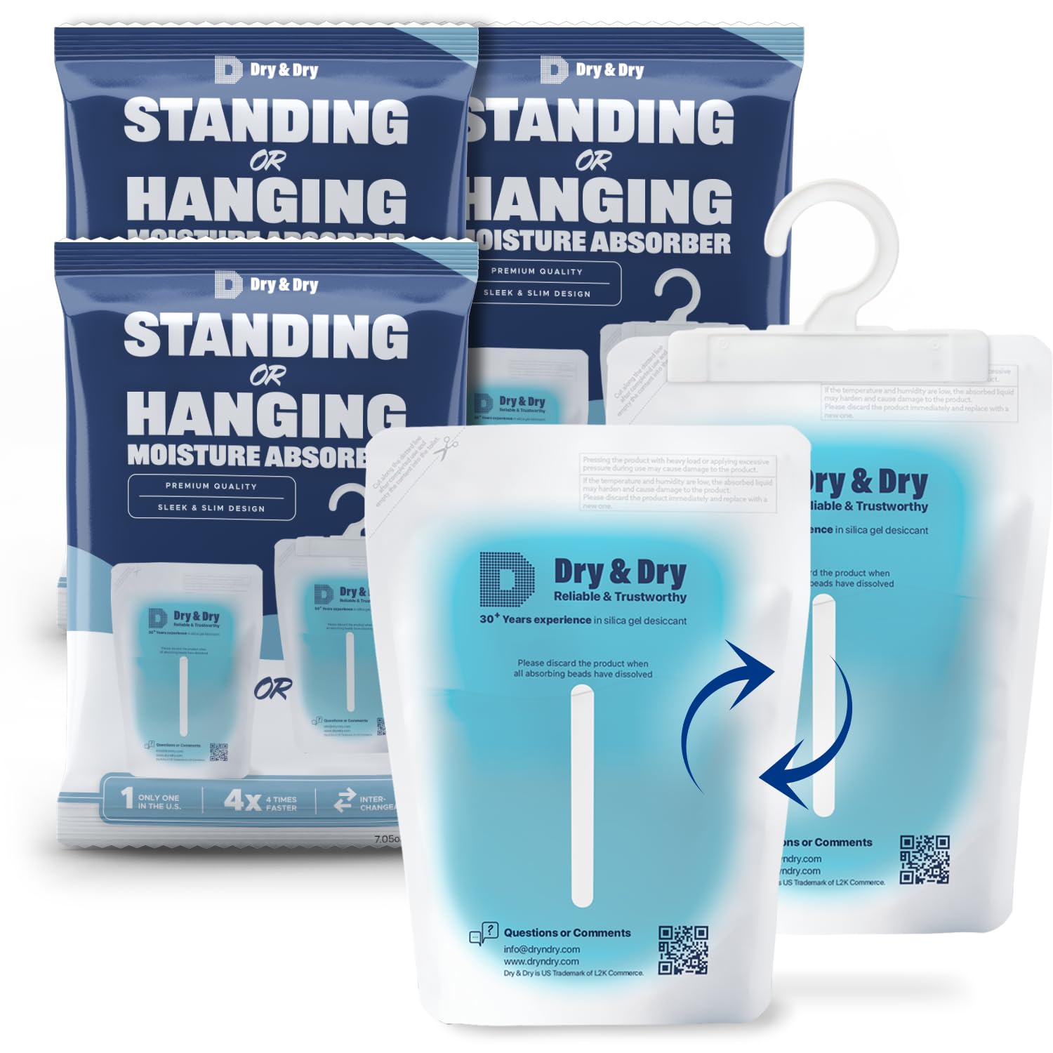 3 Packs Hybrid Moisture Absorbers & Musty Odor Eliminator Dehumidifier to Control Excess Moisture for Basements