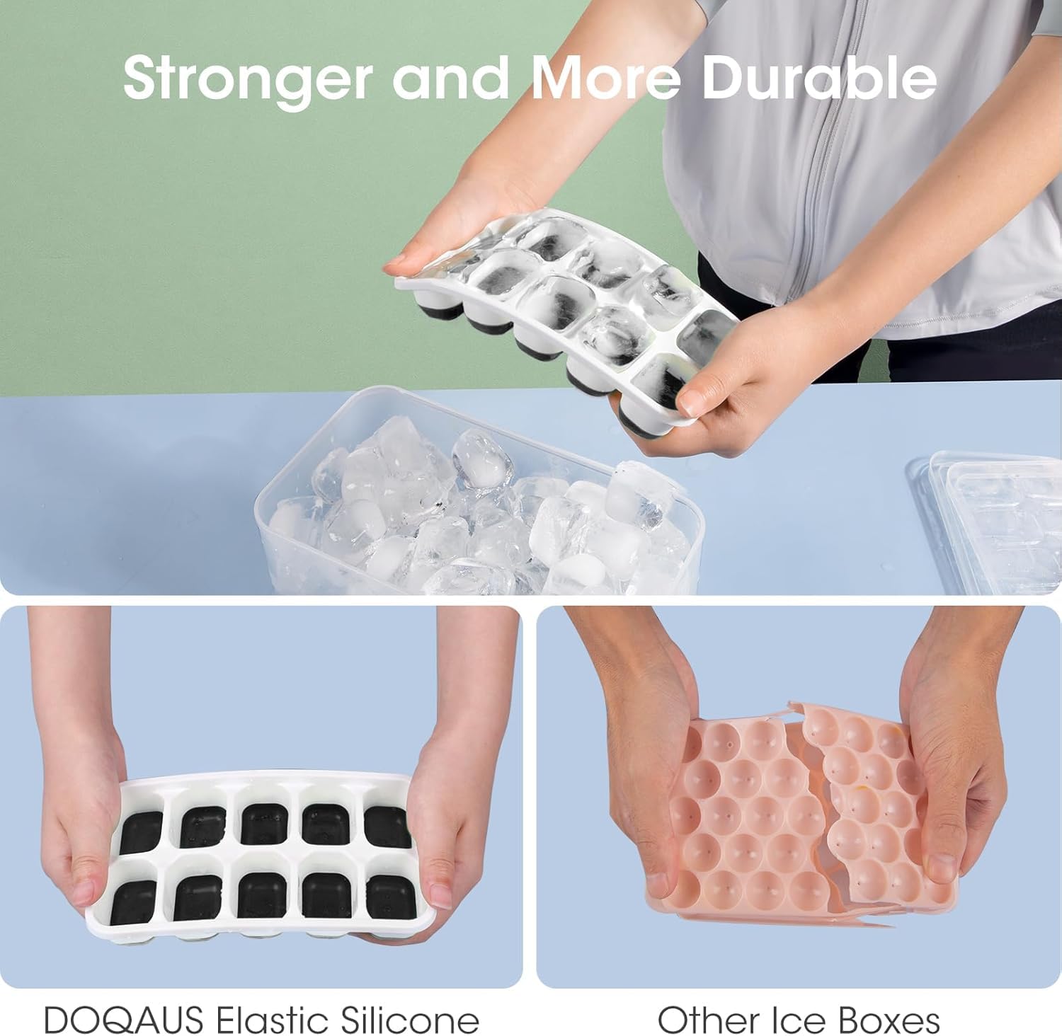 Ice Cube Tray with Lid and Bin (4 Count)