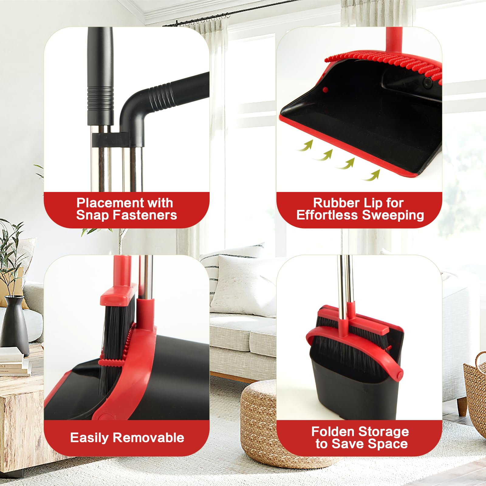 Broom and Dustpan Combo Set