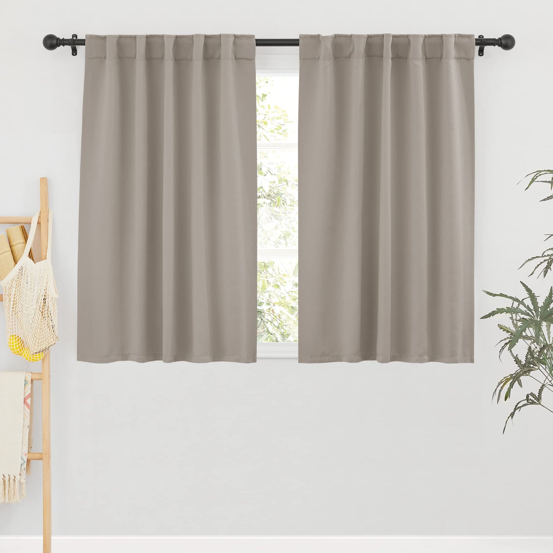 Blackout Curtains for Bedroom Kitchen Bathroom Cafe Basement RV (2 Count)