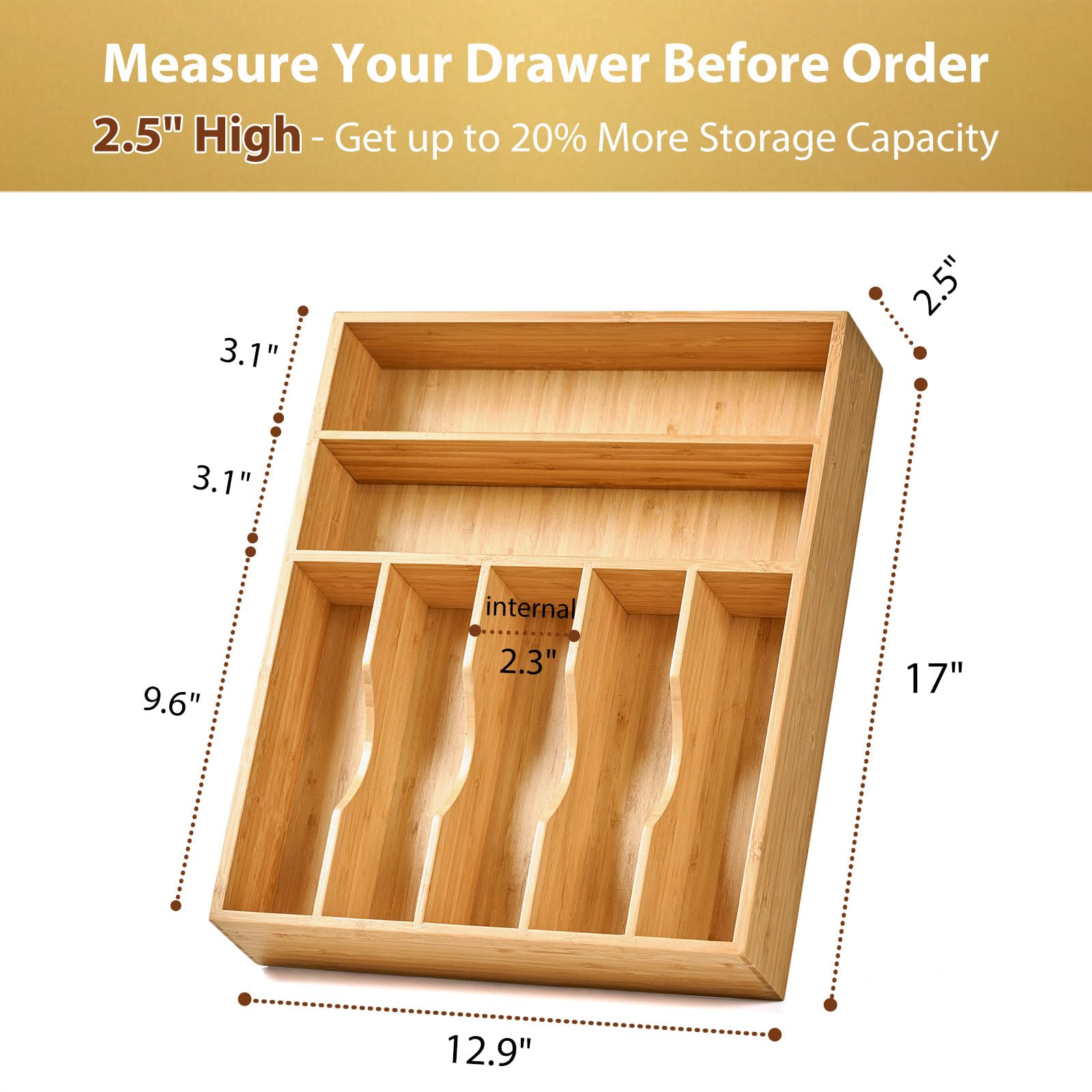 Bamboo Kitchen Drawer Organizer
