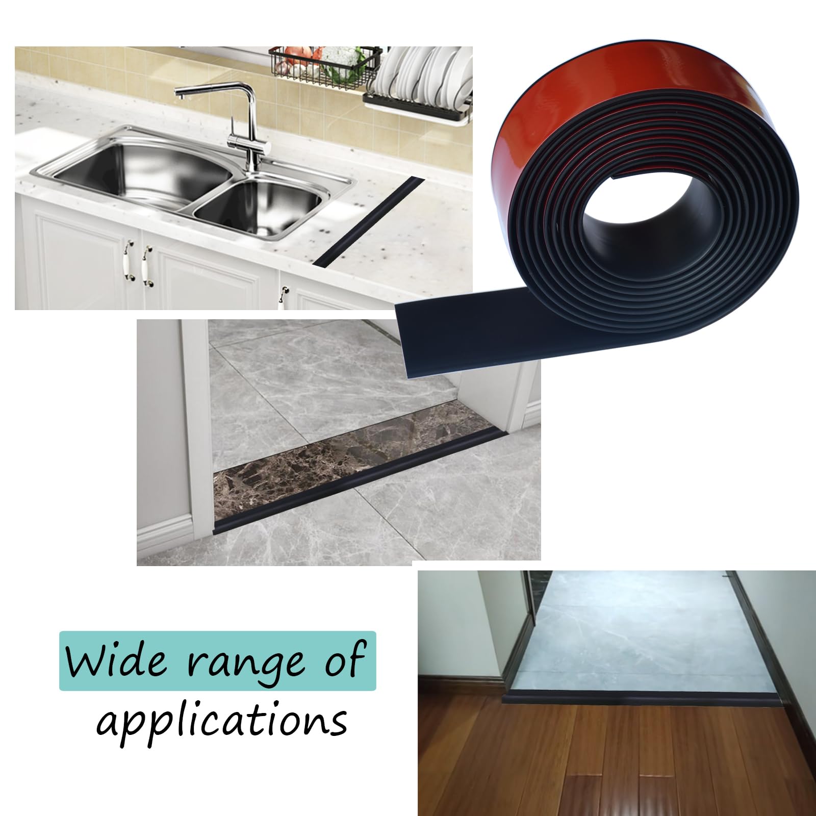 Floor Door Flat Transition Strip & Self Adhesive Floor Vinyl Floor Edge Trim Laminate Floor Gap Covering Joining Strip