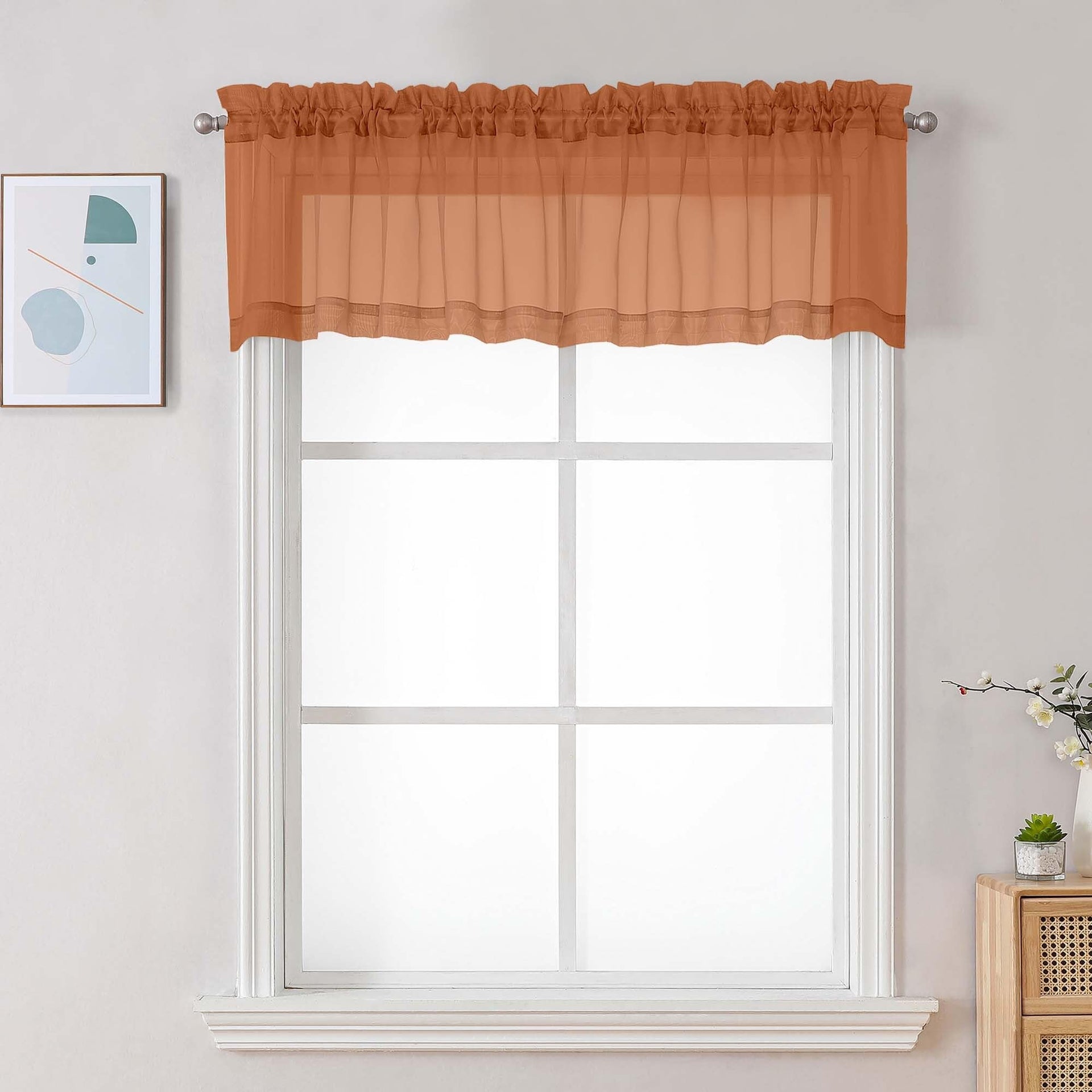 Orange Sheer Valances for Windows (2 Count)