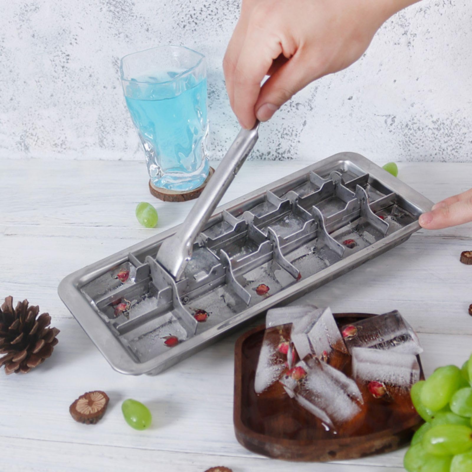 3 Pack Stainless Steel Ice Cube Trays (3 Count)