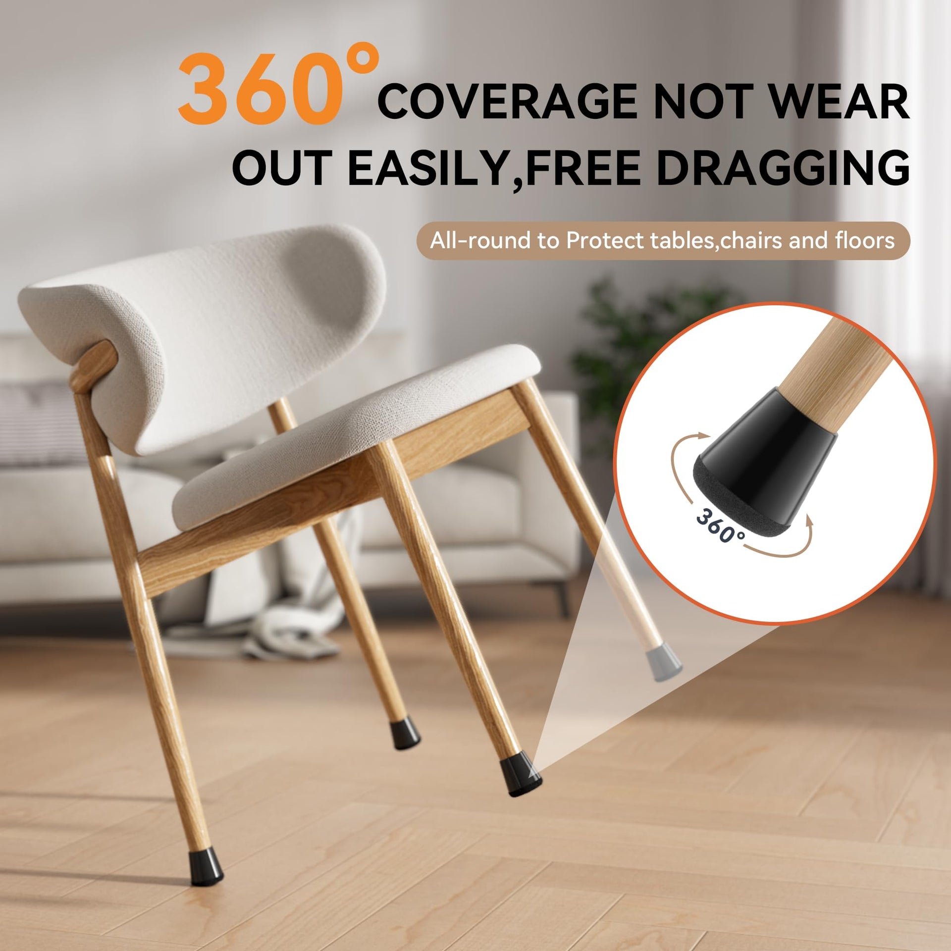 24PCS Extra Small Chair Leg Floor Protectors for Hardwood Floors