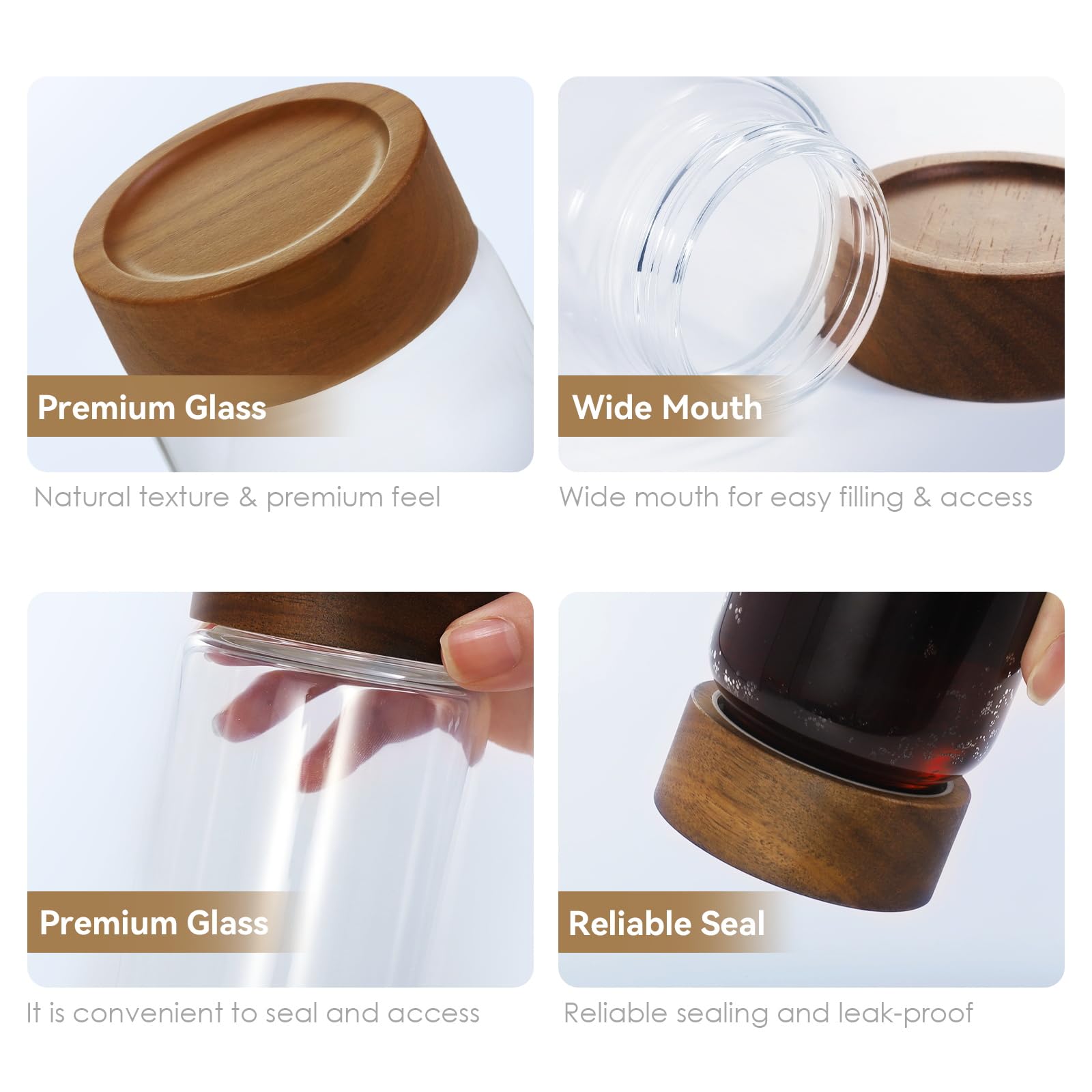 6 Pack 8 fl oz Stackable Airtight Glass Jars (6 Count)