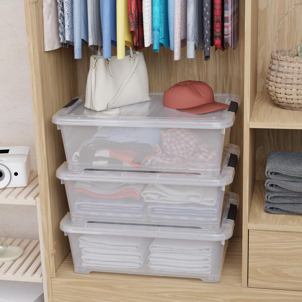 3 Pack Under Bed Storage Bins with Wheels (3 Count)