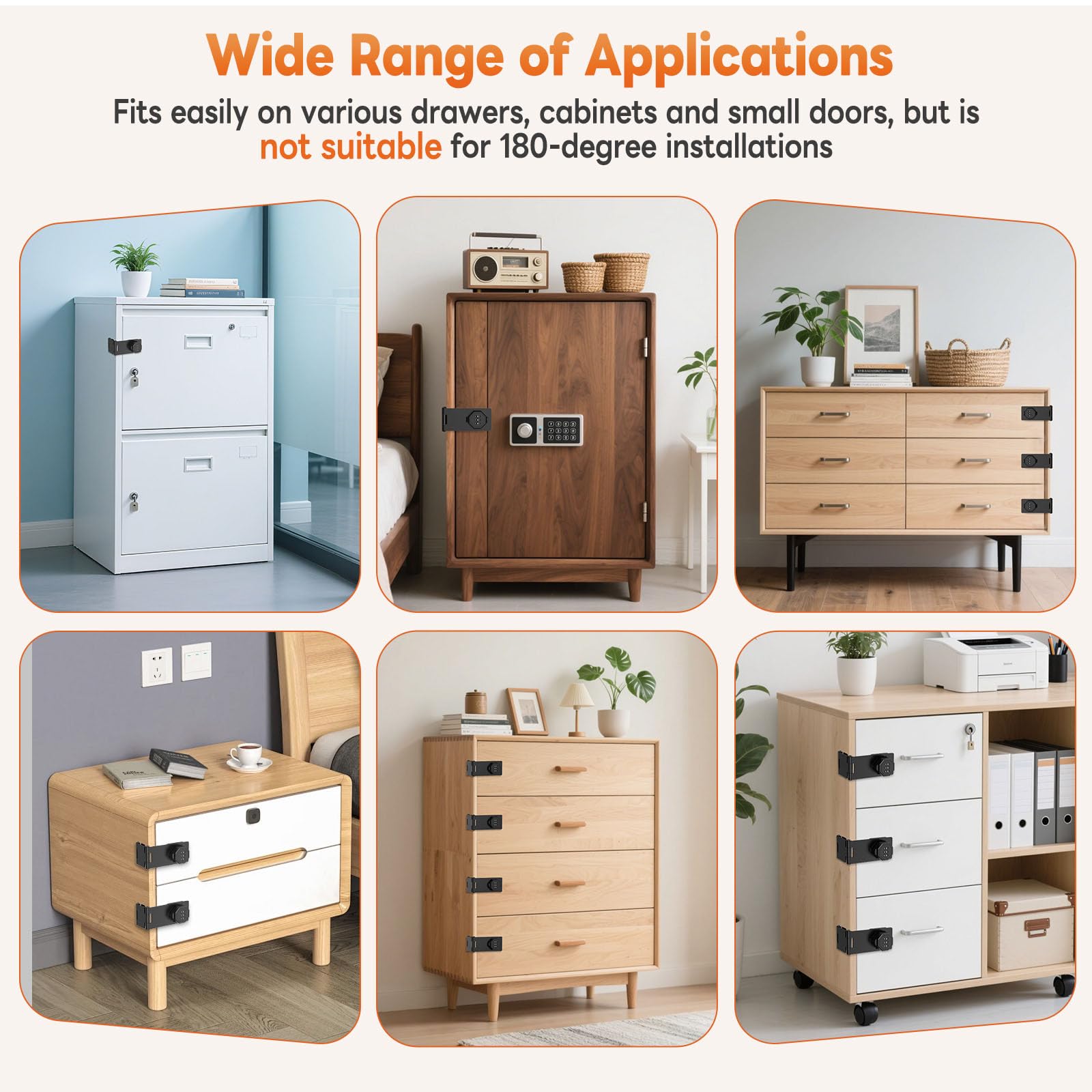 90 Degree 3 Digit Combination Cabinet Lock