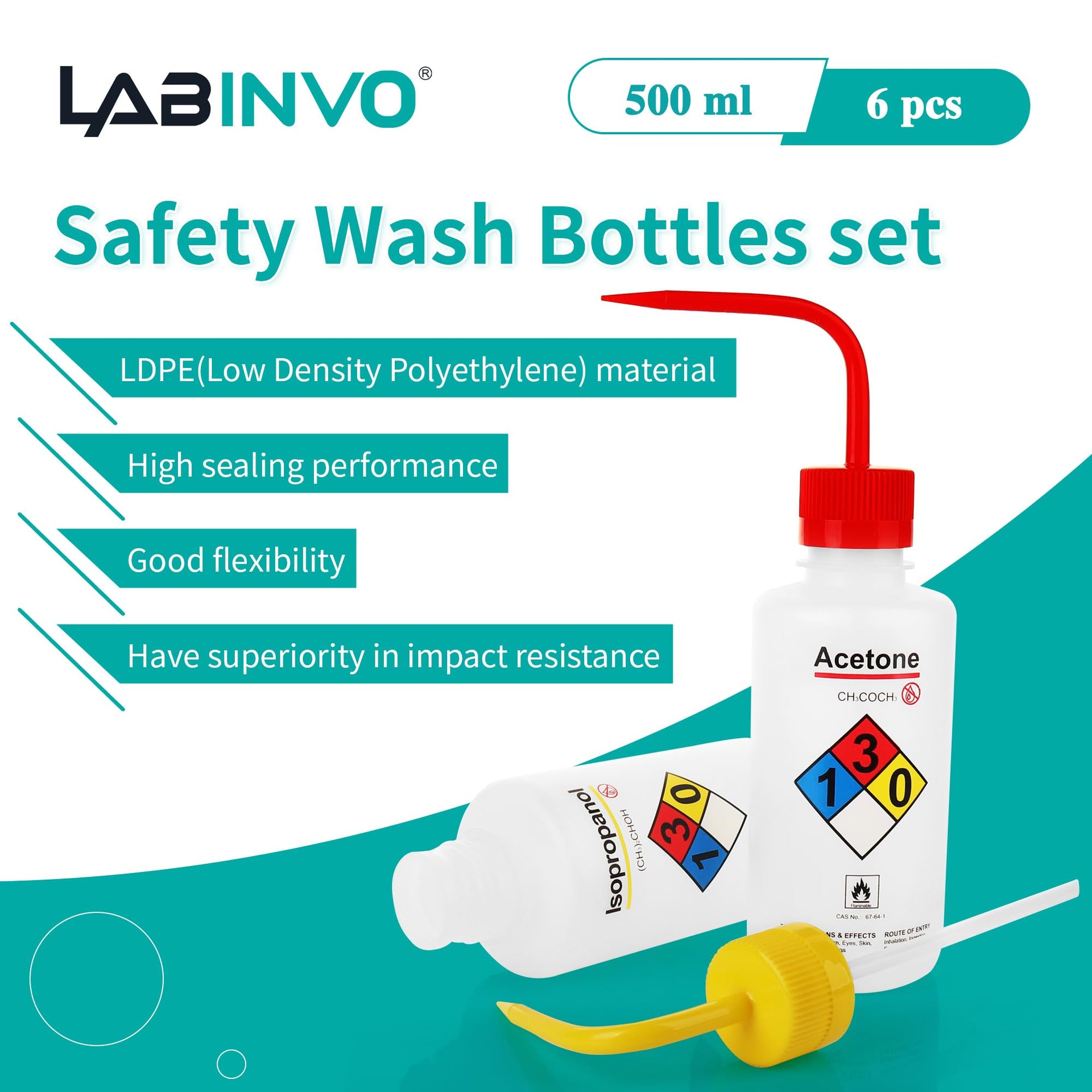 Safety Wash Bottles (6 Count)