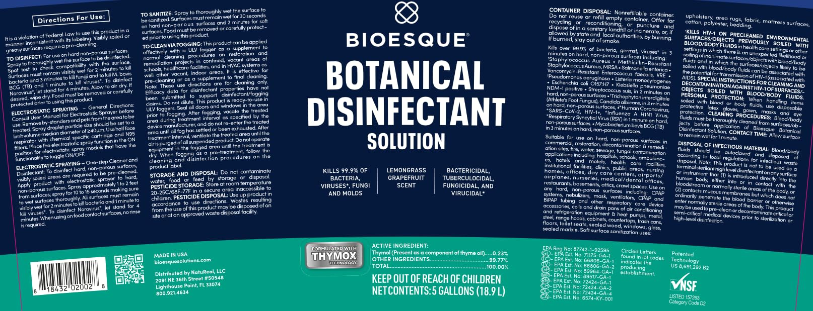 Botanical Disinfectant Solution (640 Fl Oz)