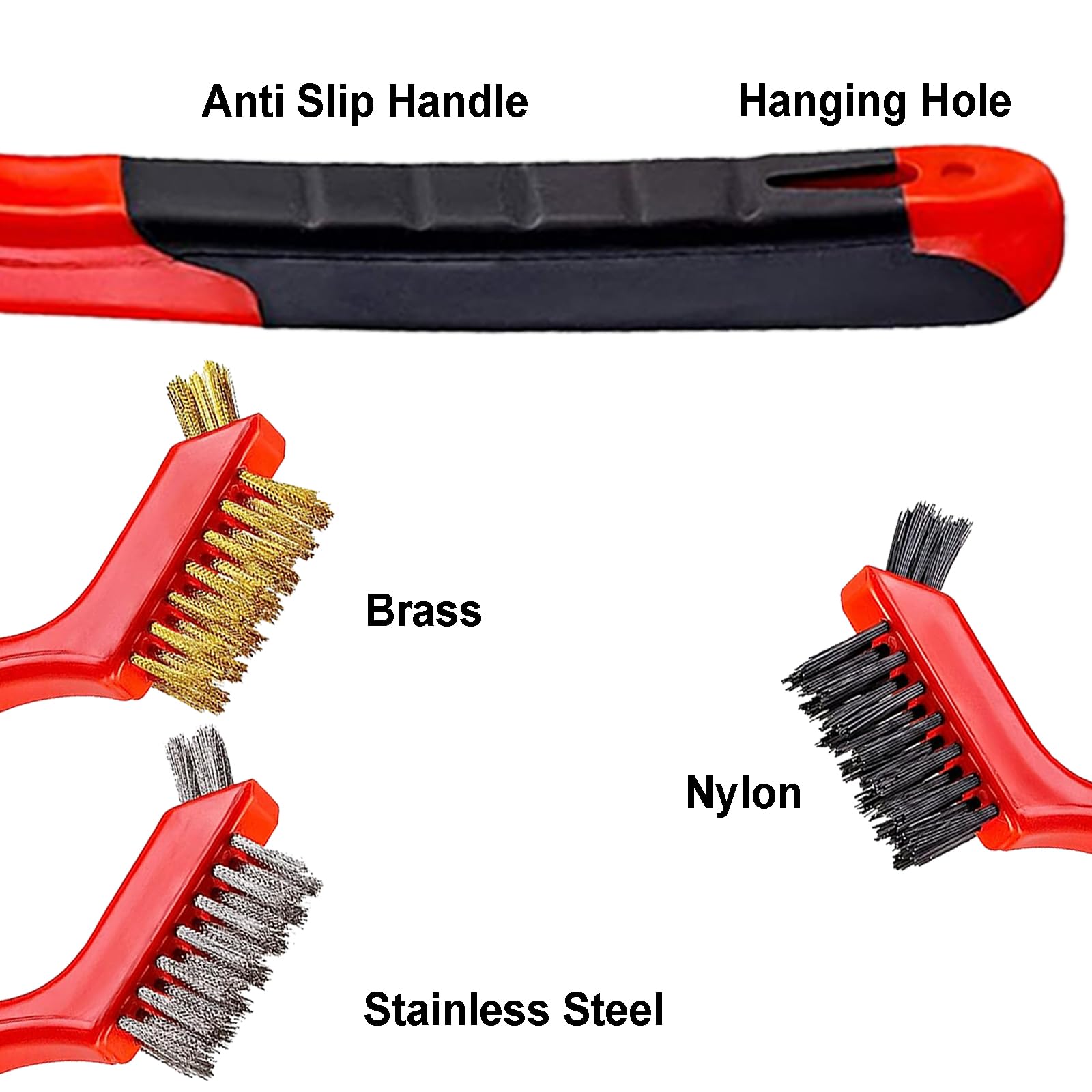 3Pcs Mini Wire Brush Set