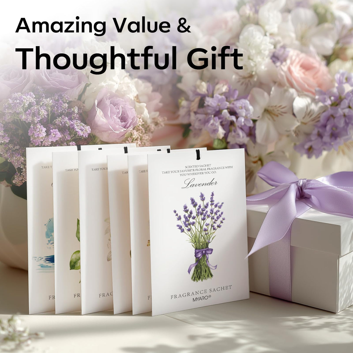 12 Pack Assorted Floral Scented Sachets (12 Count)