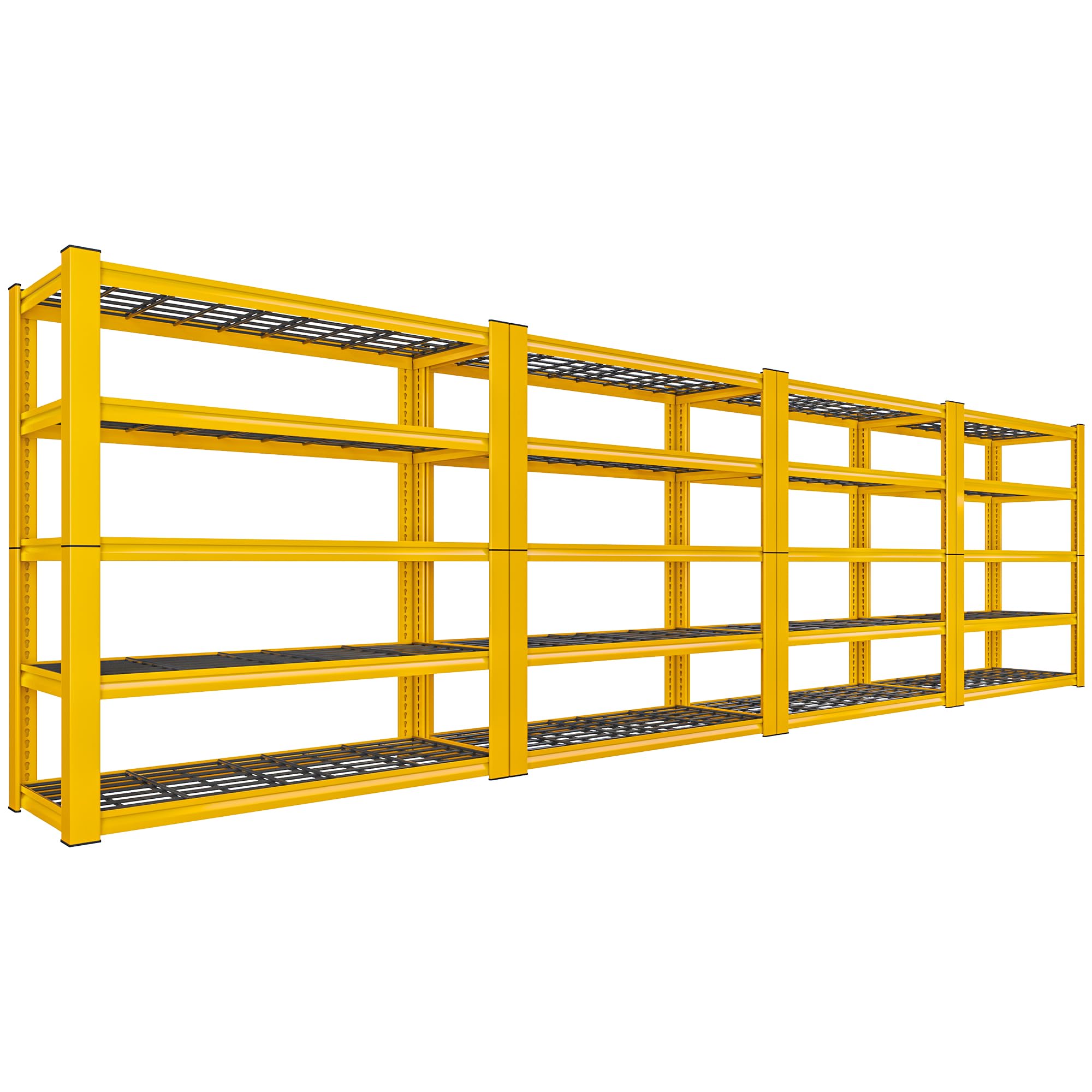 72''H Garage Shelving 3010 LBS Storage Shelves Adjustable Metal Shelving 5 Tier Metal Shelves for Storage Industrial Shelf for Kitchen Pantry Warehouse Basement 72" HX35.5 WX16 D (4 Count)