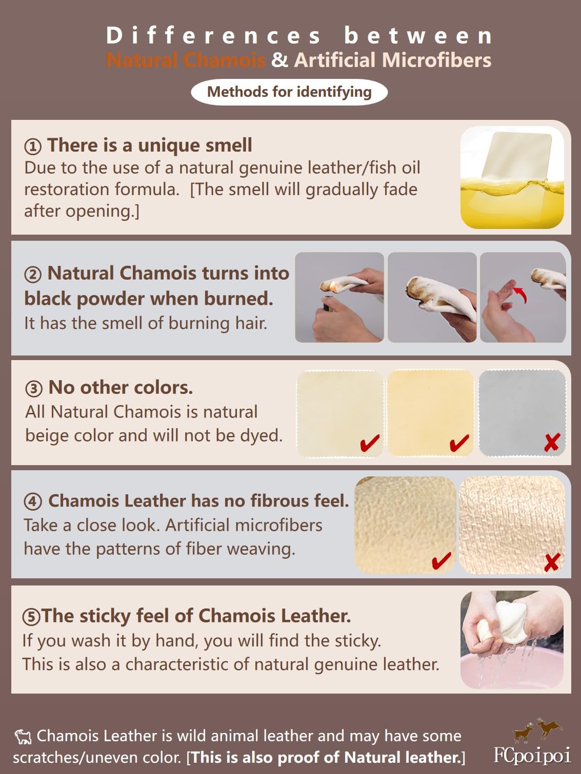 Eyeglass Cleaning Cloth Natural Chamois Leather Camera Lens Cleaning Cloths
