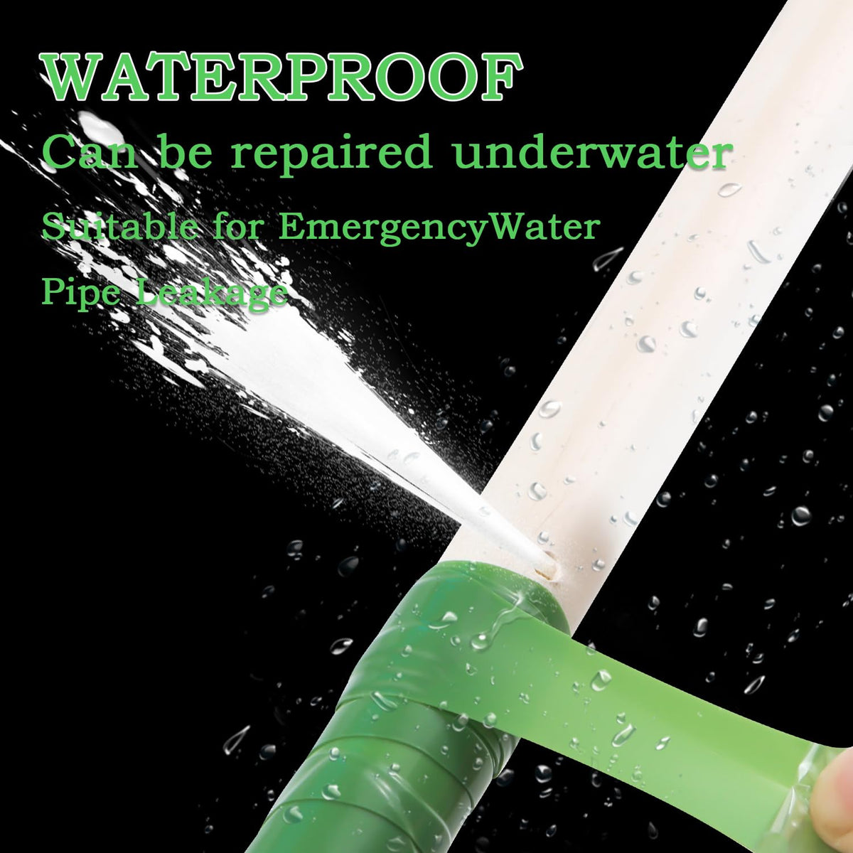 Self Fusing Silicone Tape 1 in x 5' Green Waterproof Rubber Leak Proof Sealing Rubber Self