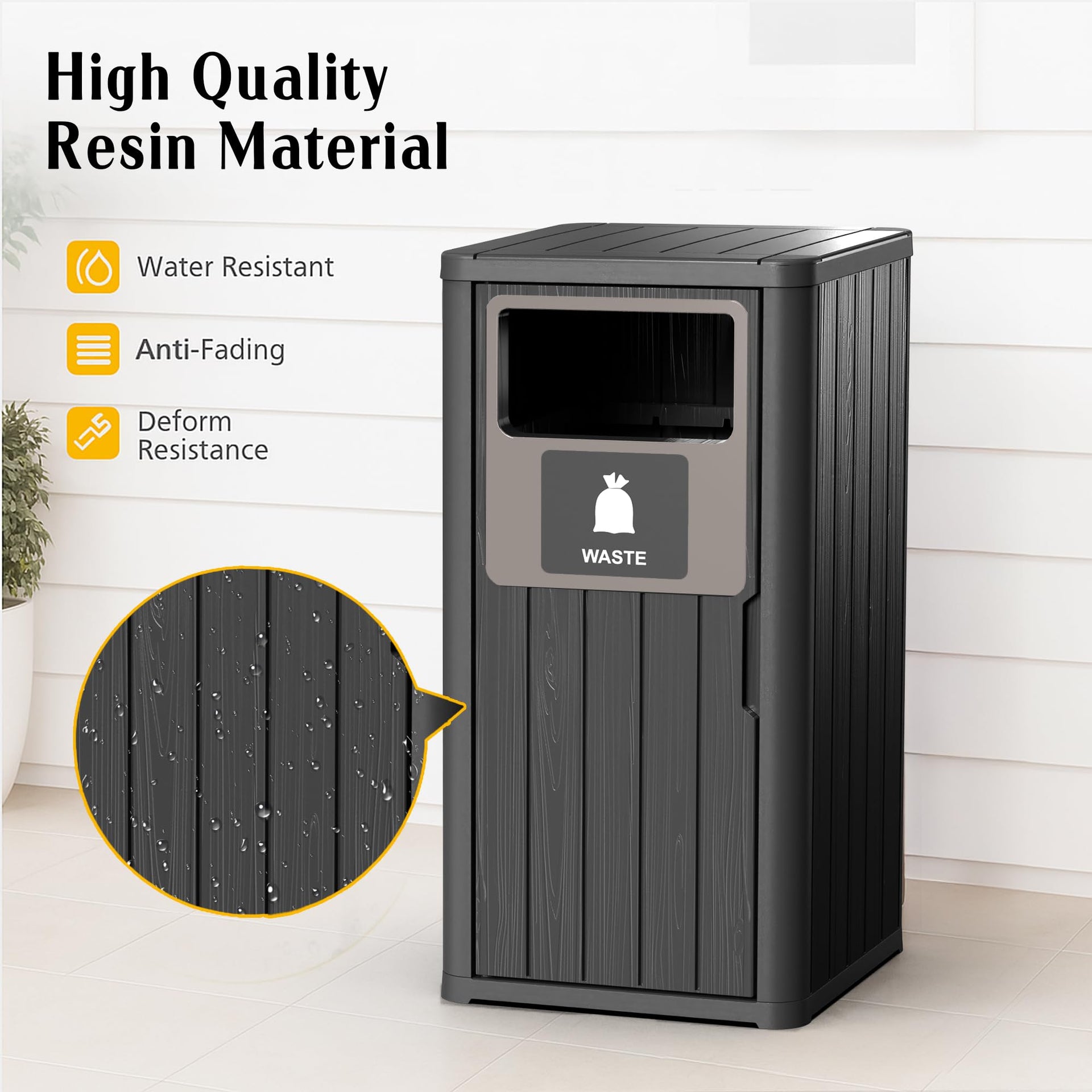 Outdoor Single Barrel Trash Can