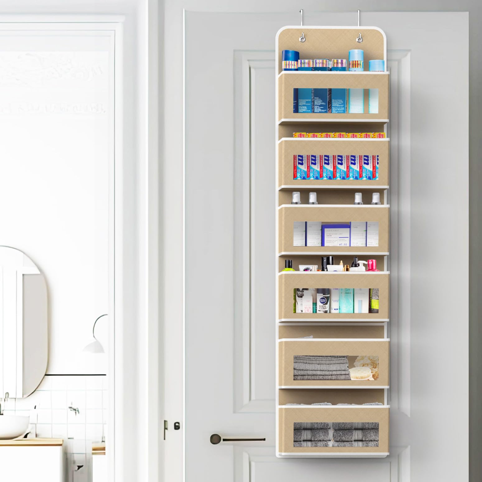 6 Clear Window Pocket Over Door Hanging Organizer