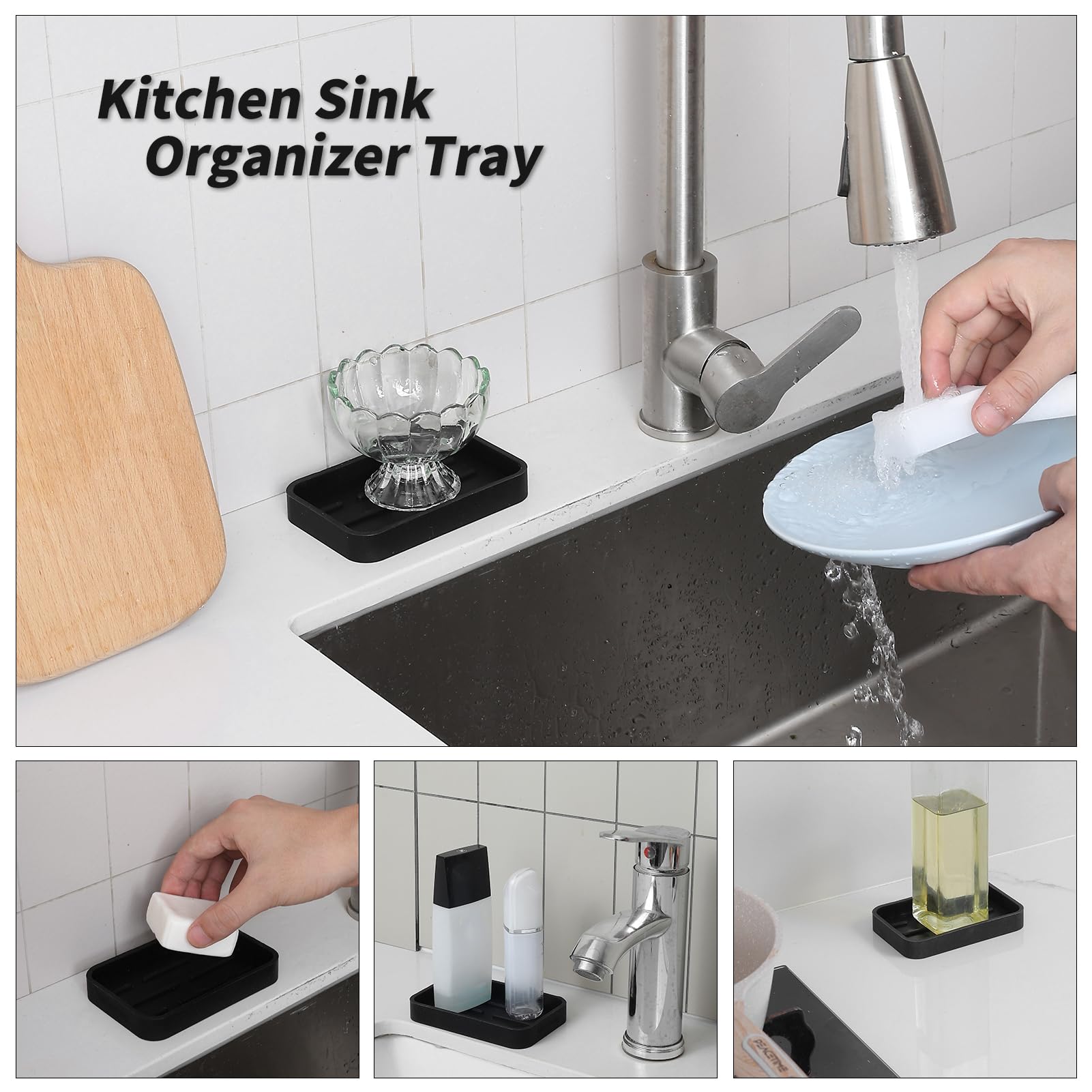 Silicone Kitchen Sink Organizer Tray for Multiple Usage