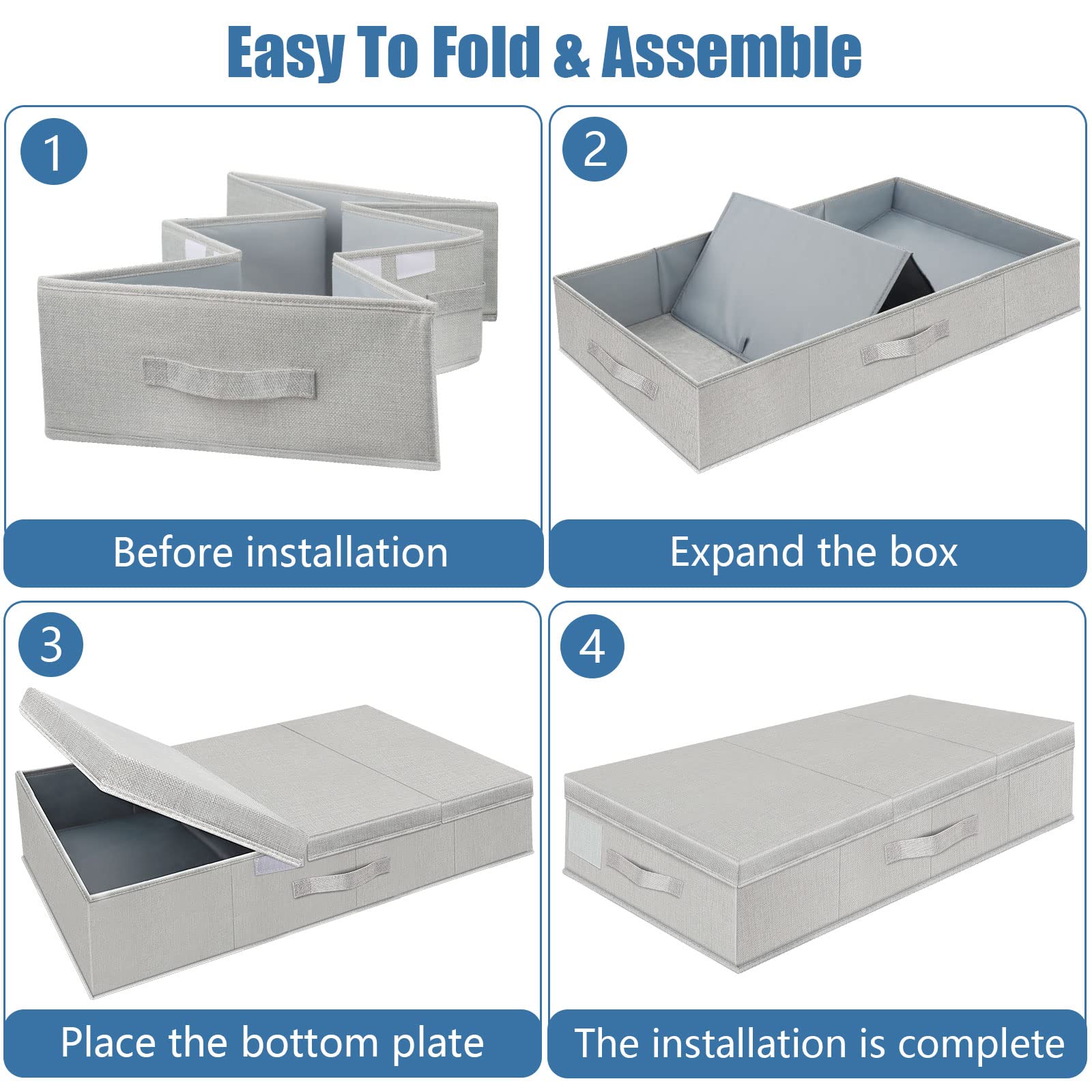 2Pack Large Underbed Storage Containers Bin with Lids
