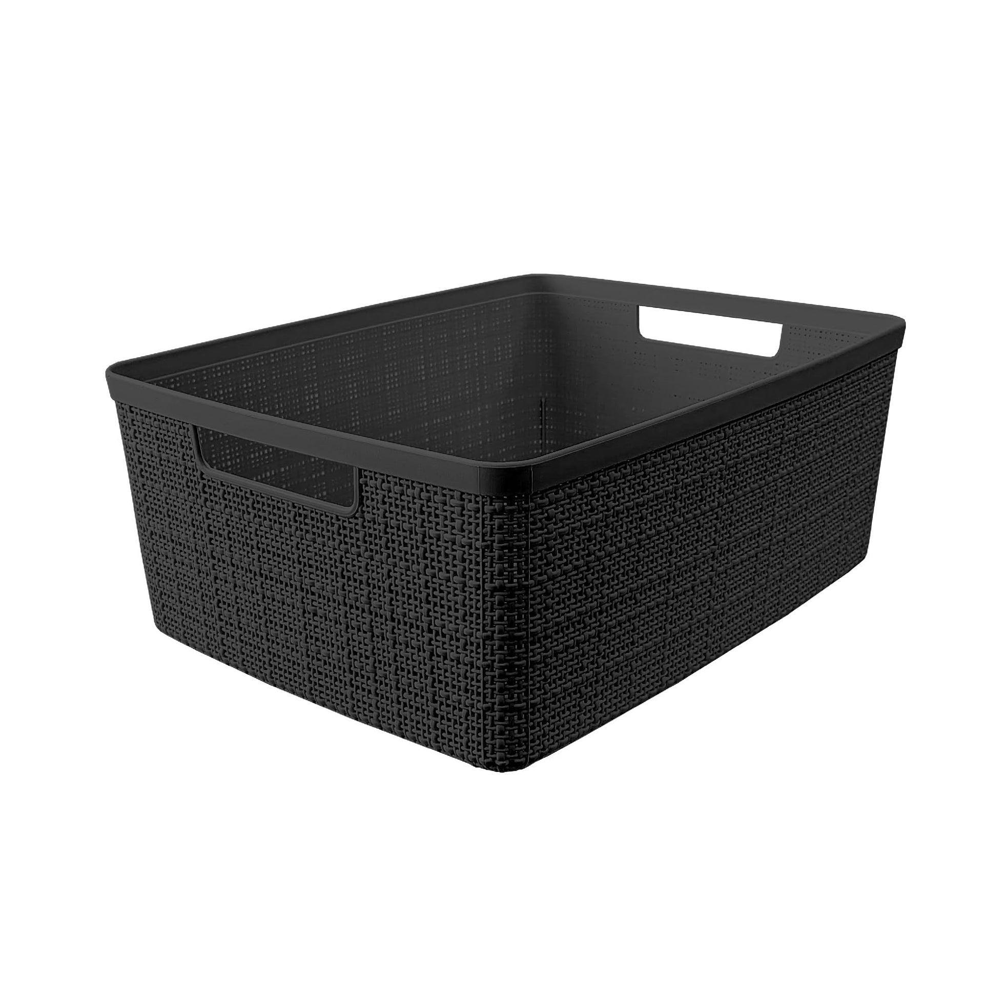 Set of 6 Medium 12L Jute Decorative Plastic Organization and Storage Baskets (6 Count)