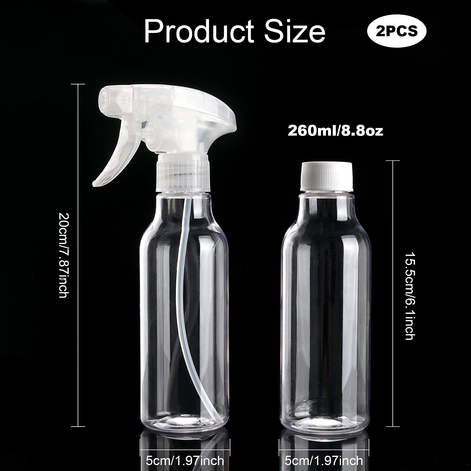 Plastic Spray Bottles 8.8oz (3 Count)