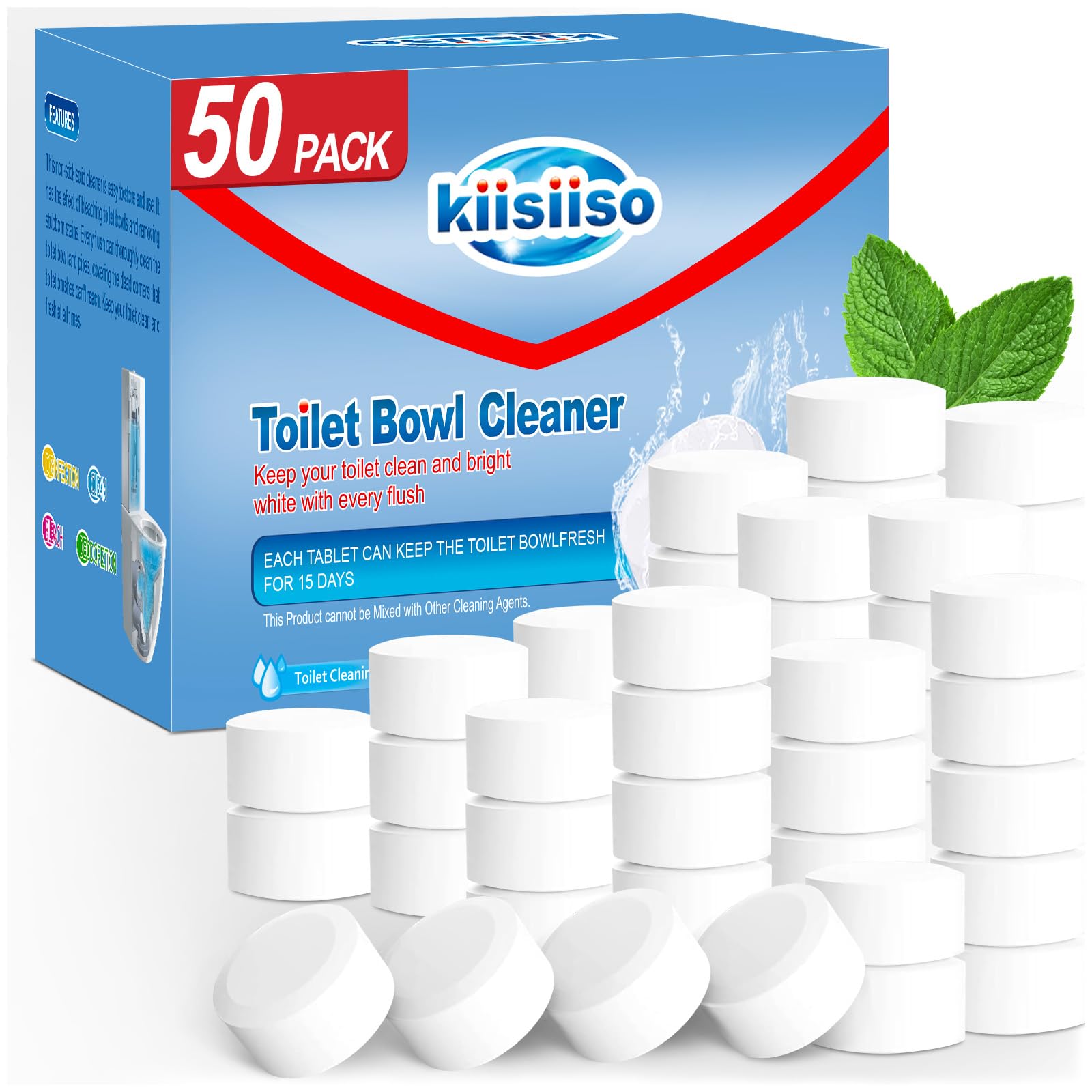 Toilet Bowl Cleaner Tablets 50 PACK (50 Count)