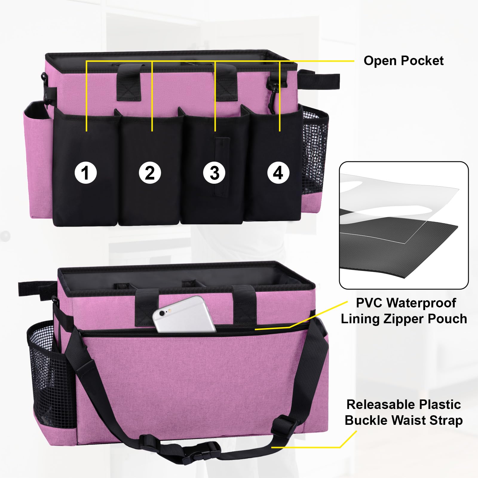 Wearable Large Cleaning Caddy Bag for Housekeepers