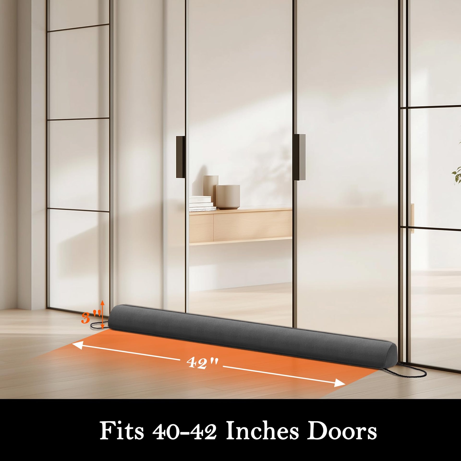 Door Draft Stopper with Removable Washable Cover