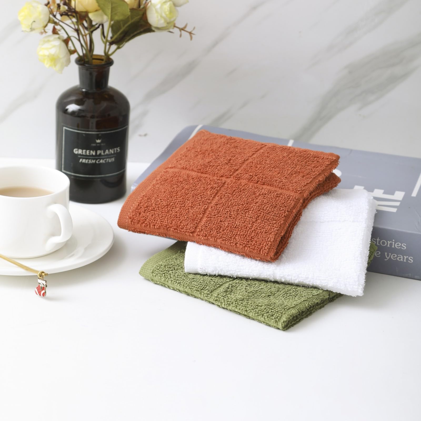 Kitchen Dish Cloths Highly Absorbent Dish Rags 100% Cotton Wash Cloths for Washing Dishes (24 Count) - ModHome Supplies
