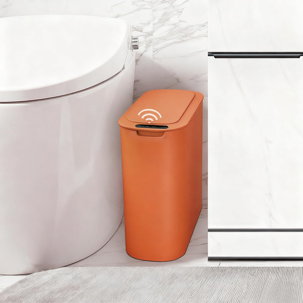 Automatic Motion Sensor Bathroom Trash Can with Lid