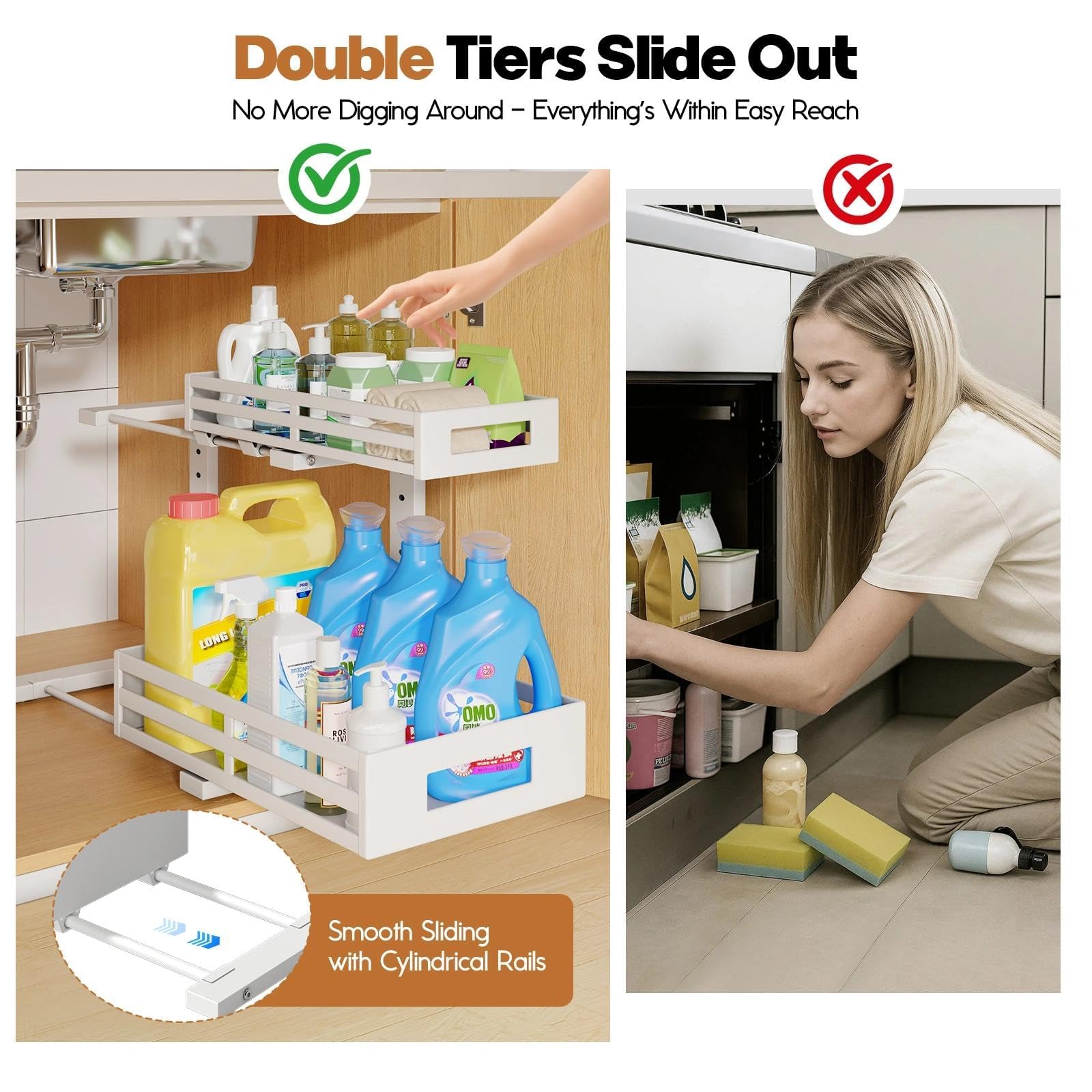 L Shaped Metal Under Sink Organizer (2 Count)