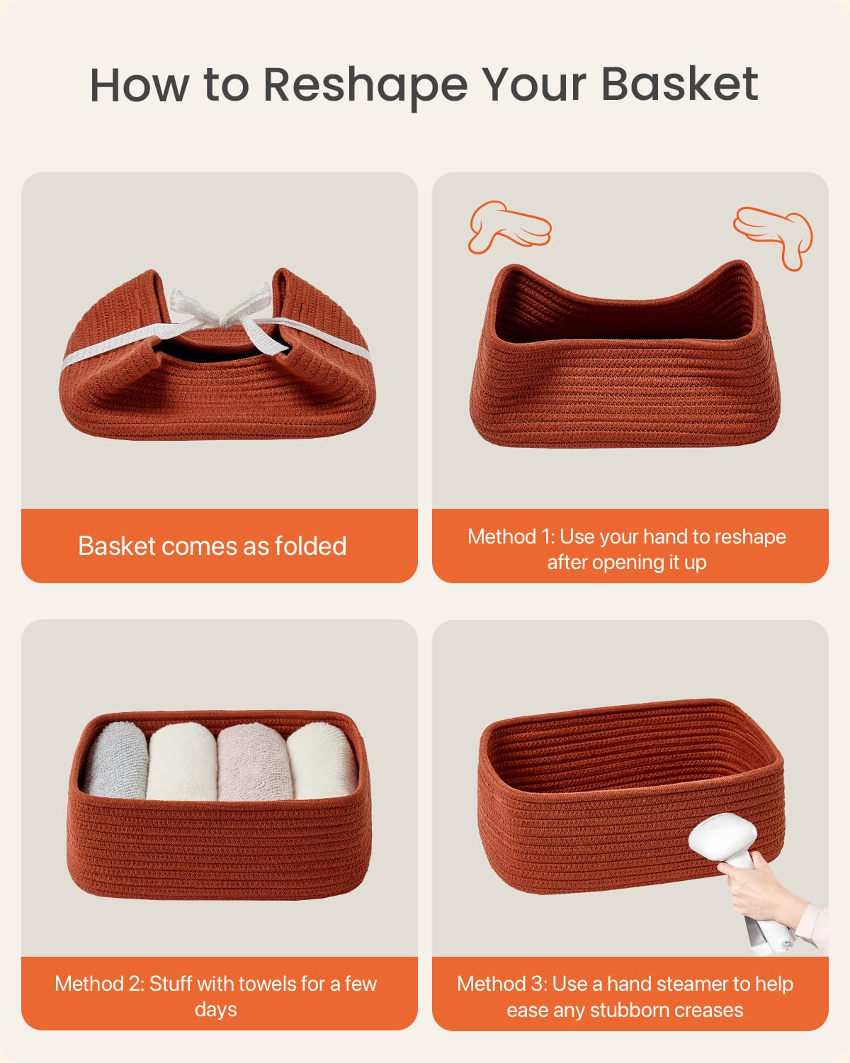 Small Woven Storage Basket for Organizing (3 Count)