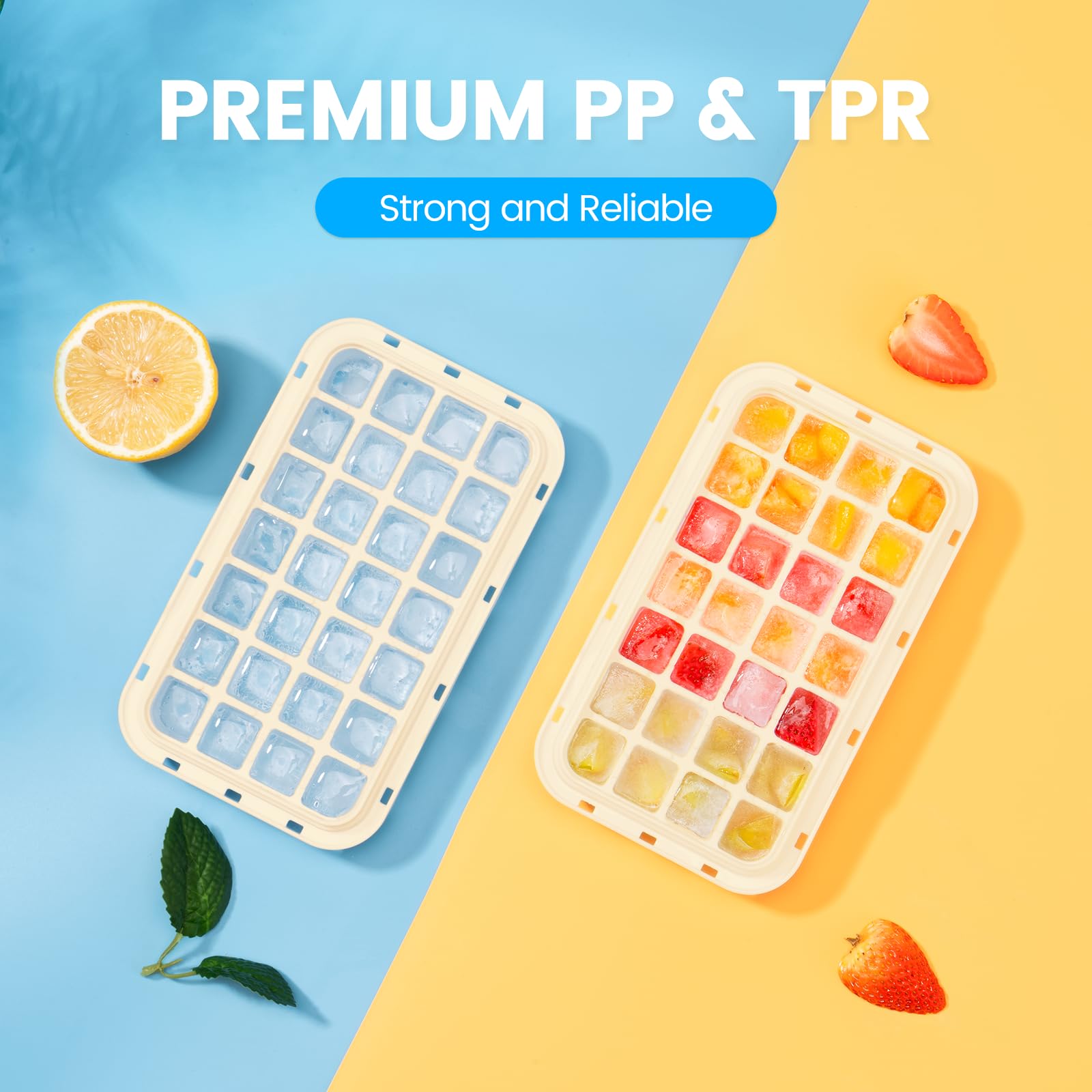 Ice Cube Tray with Lid and Bin