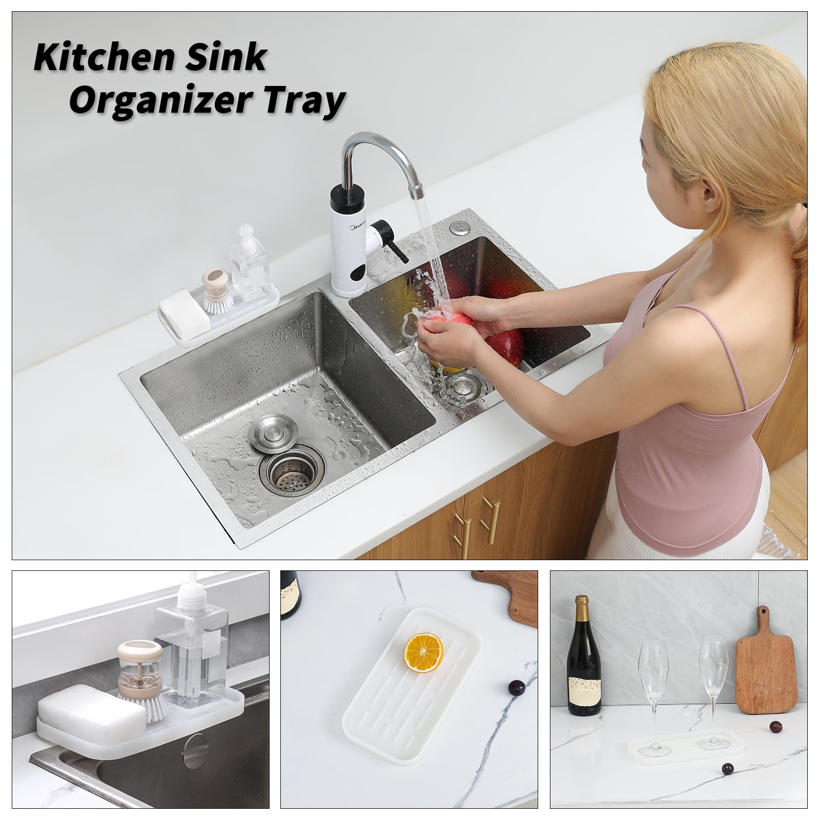 Silicone Kitchen Sink Organizer Tray for Multiple Usage